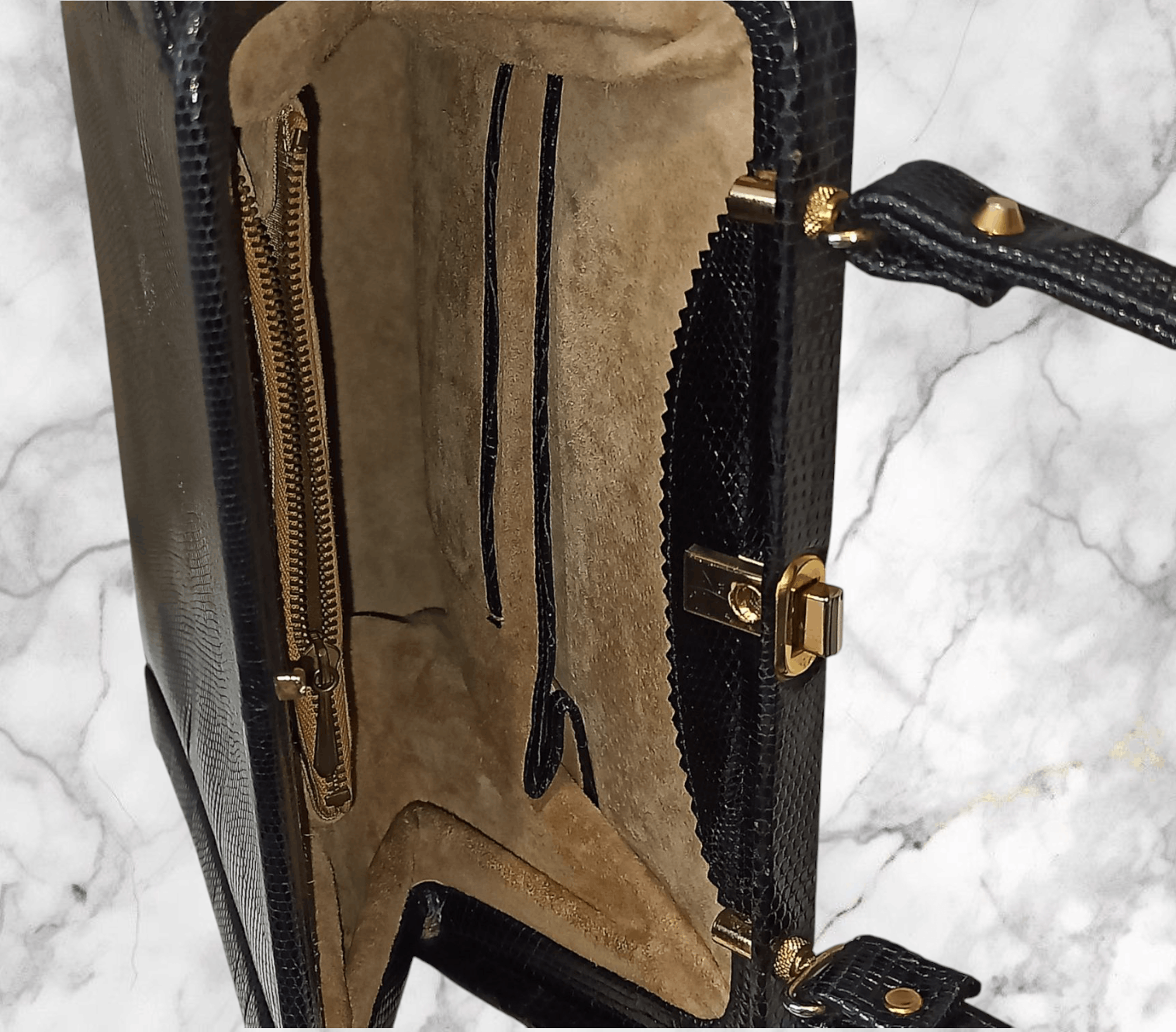 Designer × Vintage Vintage Lizard Leather Handbag 1950s Size ONE SIZE - 9 Thumbnail