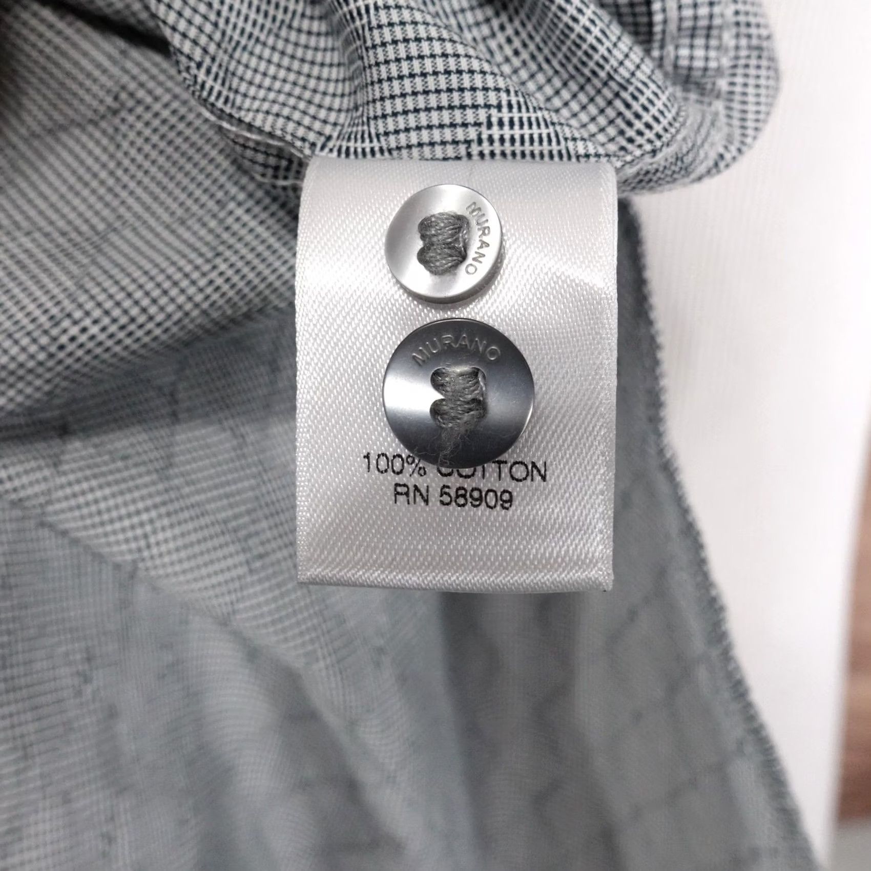 Murano Murano Shirt Mens M Gray Check Long Sleeve Button-Up Regular Fit Size US M / EU 48-50 / 2 - 7 Thumbnail