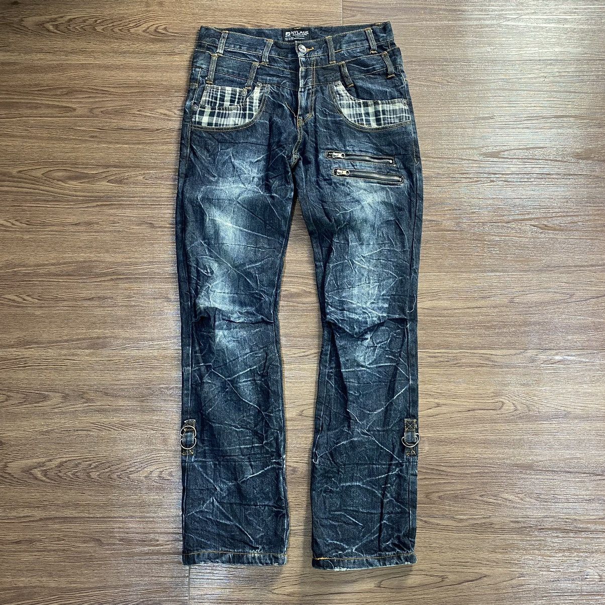 Hysteric Glamour DOUBLE WAIST JEANS NYLAUS CLOTHING RUSTY DENIM DISTRESSED Size US 31 - 1 Thumbnail