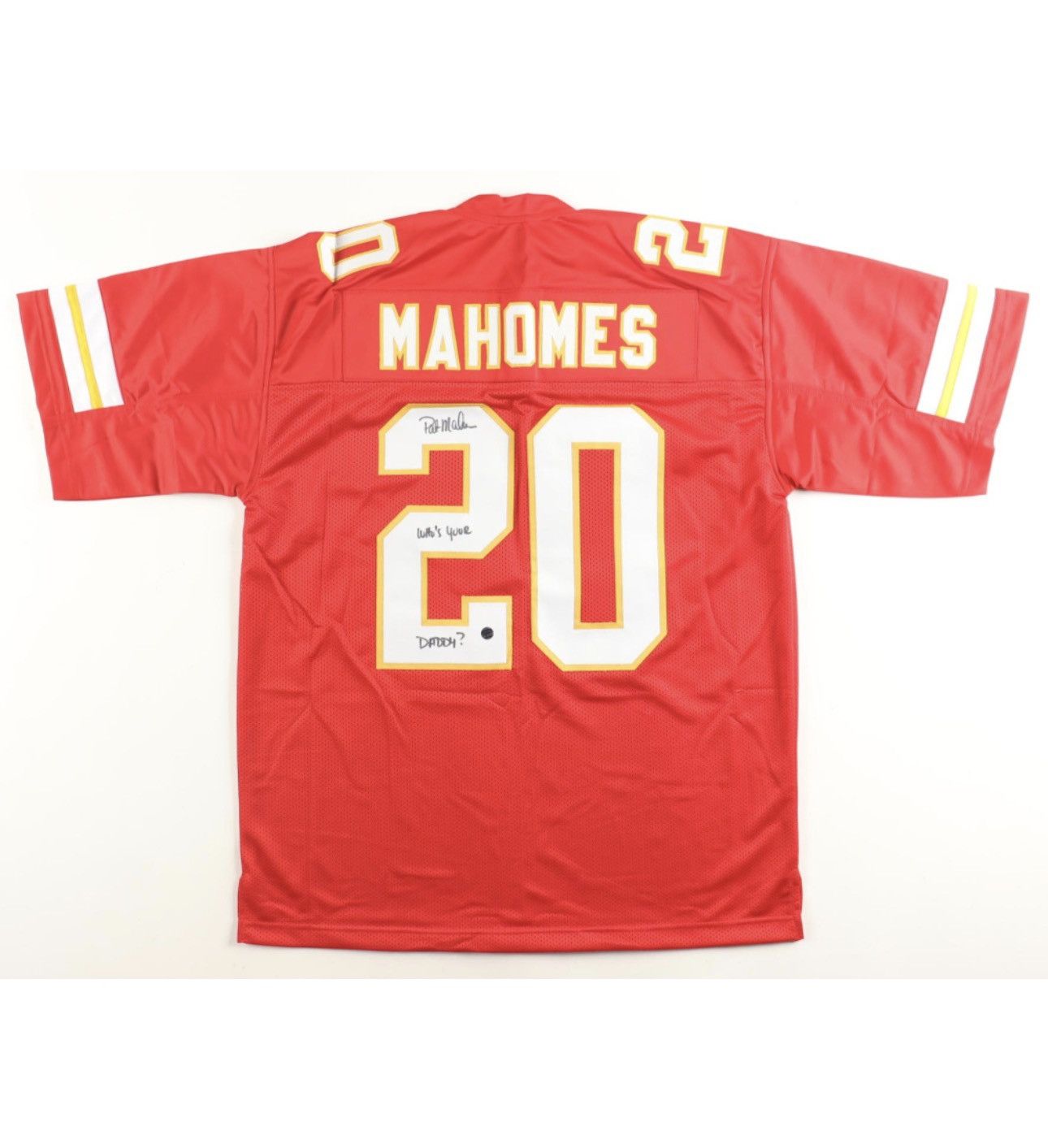 NFL Patrick Mahomes Sr. Signed Jersey "Who's Your Daddy?" Size US XL / EU 56 / 4 - 1 Thumbnail