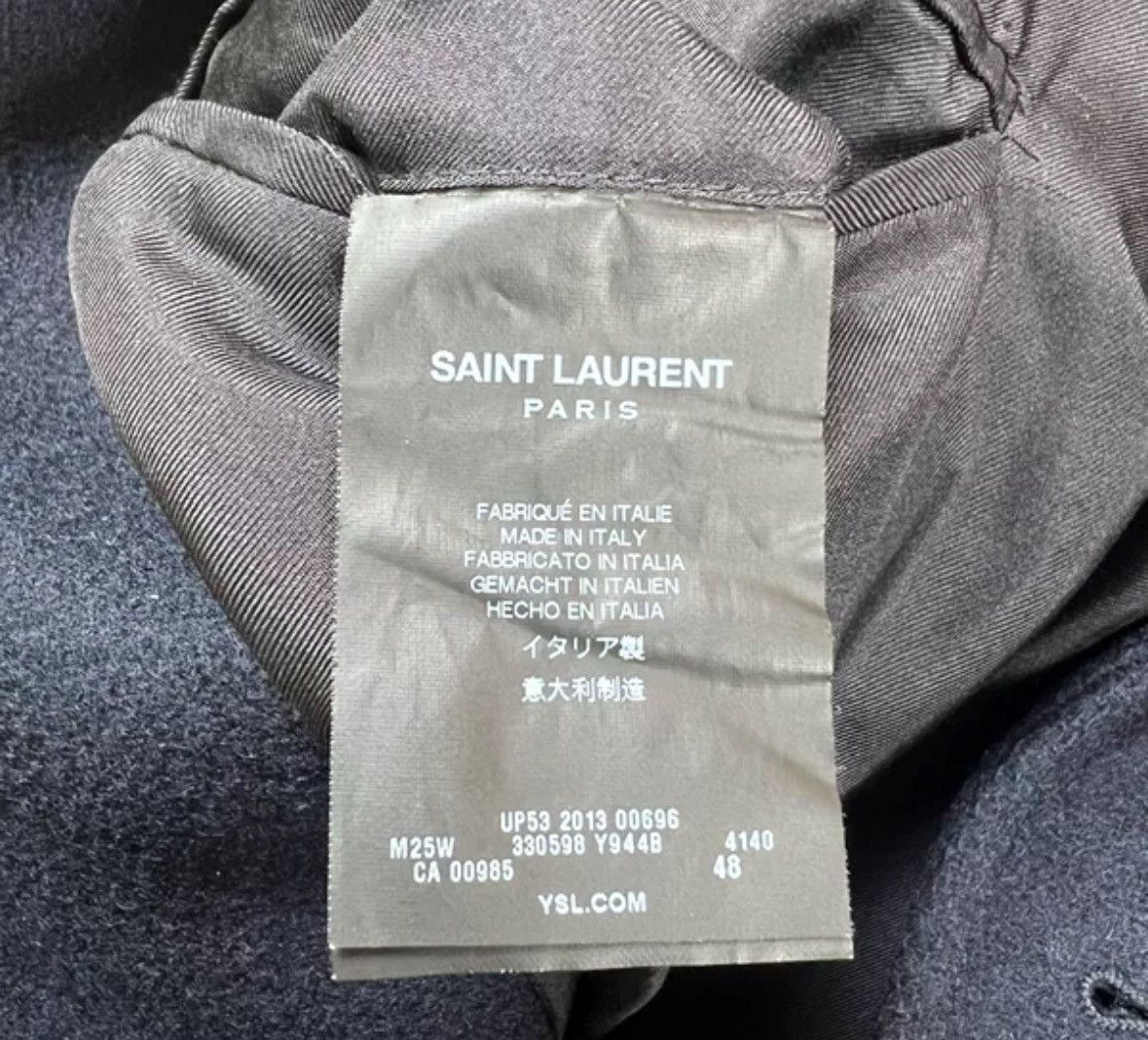 Saint Laurent Paris × Yves Saint Laurent Saint Laurent slp13fw Year 1 Deep Blue Navy breasted Coat Size US S / EU 44-46 / 1 - 4 Thumbnail