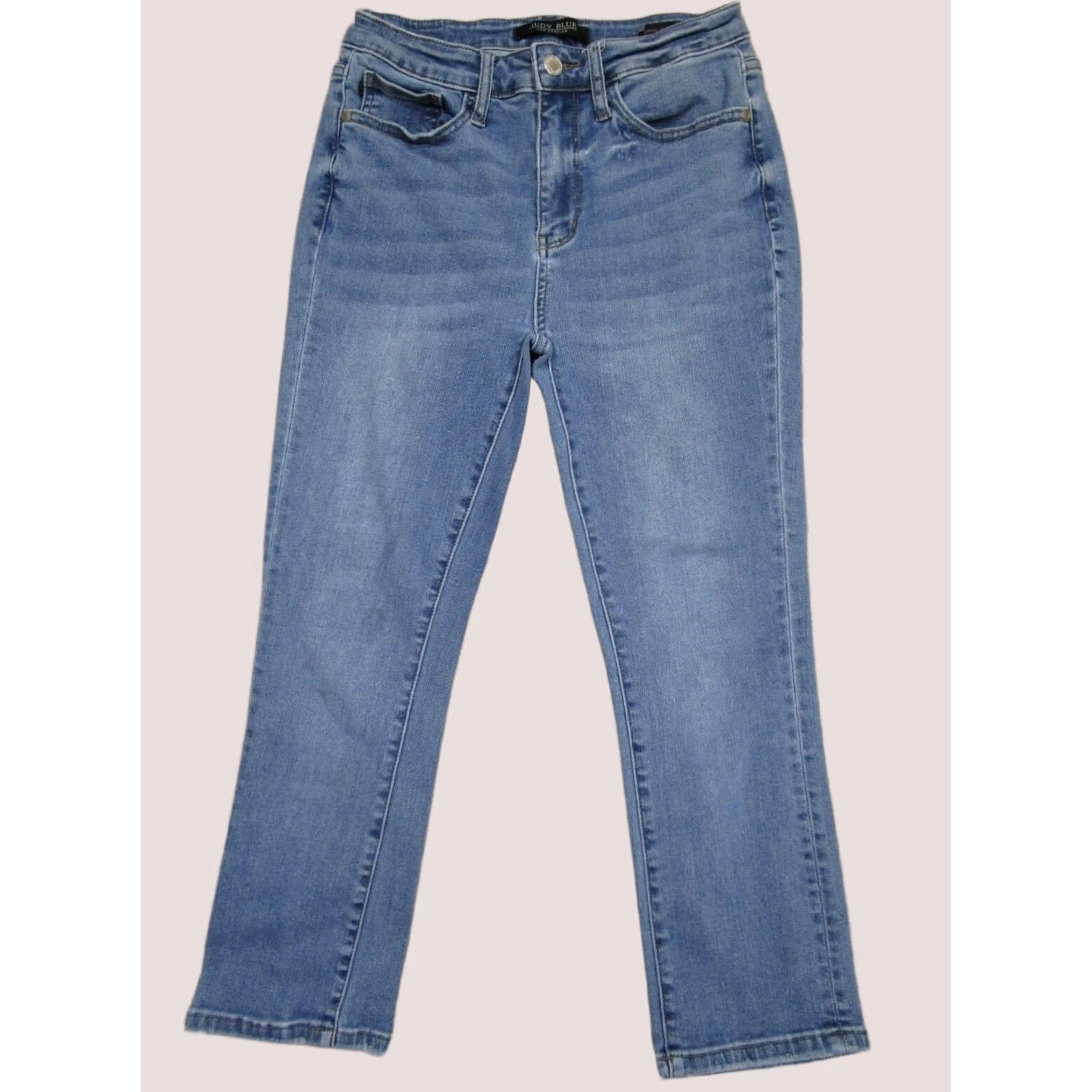 Denime Judy Blue Capris Women Blue Skinny Fit High Rise Light Wash Denim 28 Capris Jeans Logo 5-Pocket Womens Size 28" / US 6 / IT 42 - 1 Thumbnail