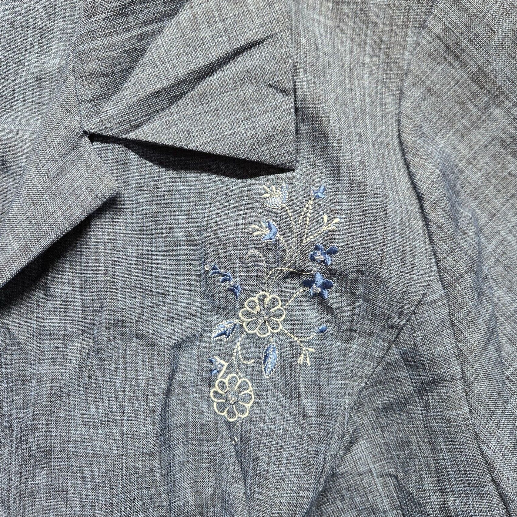 Vintage Sag Harbor Blazer Shirt Adult Women's 18W Blue Floral 90s Career Jacket Womens Sag Harbor Blazer 18W Blue Floral Size XXL / US 16-18 / IT 52-54 - 3 Thumbnail