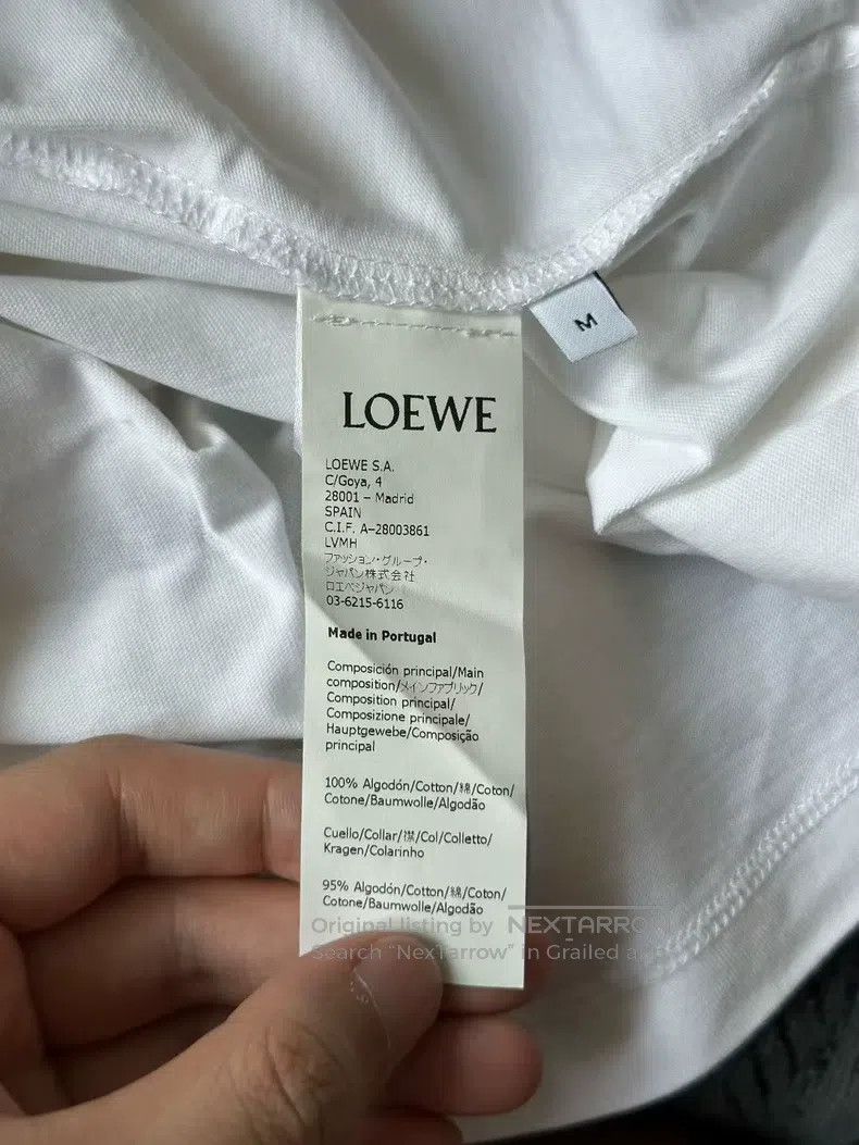 Loewe Loewe White Embroidered Logo Short Sleeve Size M / US 6-8 / IT 42-44 - 4 Thumbnail