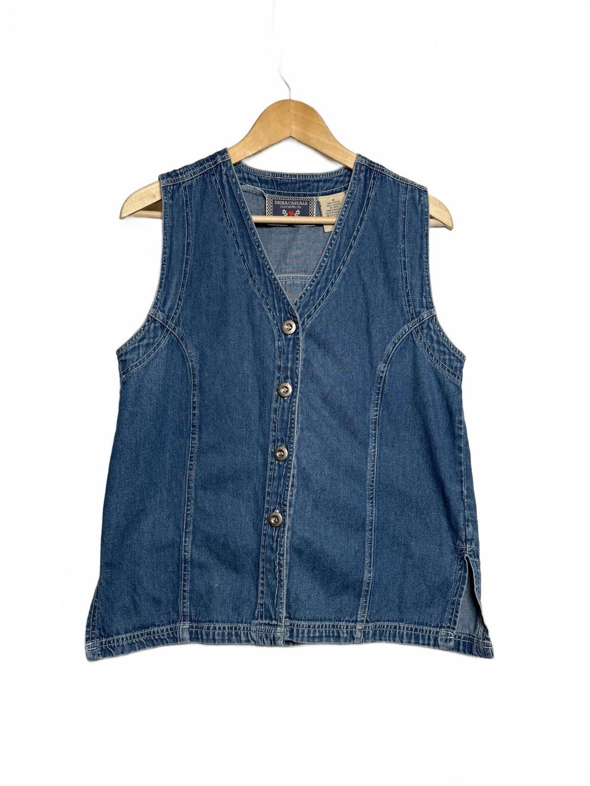Other Erika Casuals Women's Denim Button-Up Vest Size M / US 6-8 / IT 42-44 - 3 Thumbnail