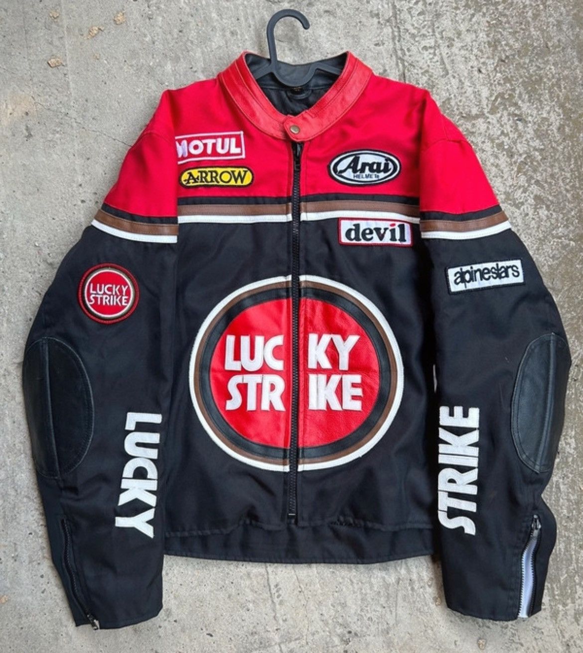 Vintage lucky strike nascar cigarettes jacket | Grailed