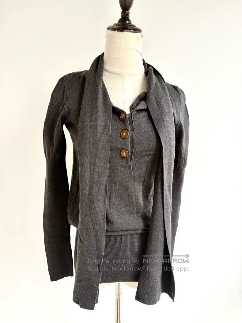 Vivienne Westwood Vivienne Westwood Grey Bow Saturn Knit Top Size S / US 4 / IT 40 - 6 Thumbnail