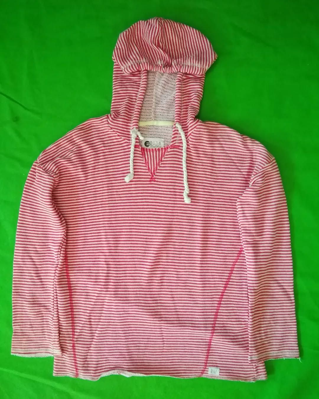 Billabong Billabong Striped Red and White Hoodie Size M / US 6-8 / IT 42-44 - 2 Thumbnail