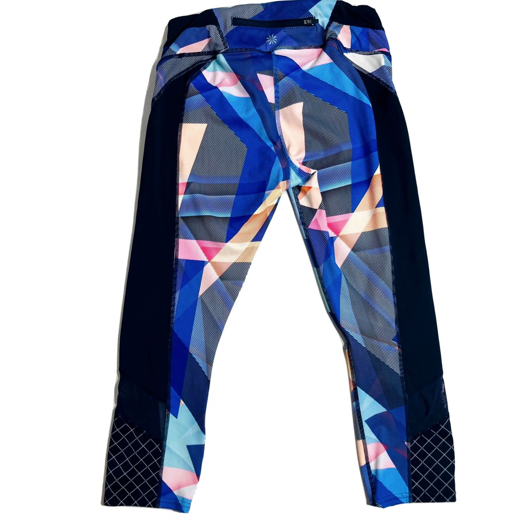 Athleta Athleta Leggings Capri Blue Size Small EUC Geo Sonar Electric Size 28" / US 6 / IT 42 - 2 Thumbnail