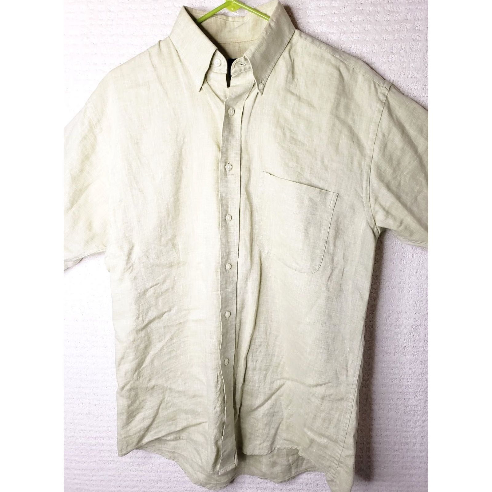 Jos. A. Bank JOS A BANK Linen Button-Down Short Sleeve Shirt M Mens Mint Green XS? Size US M / EU 48-50 / 2 - 2 Thumbnail