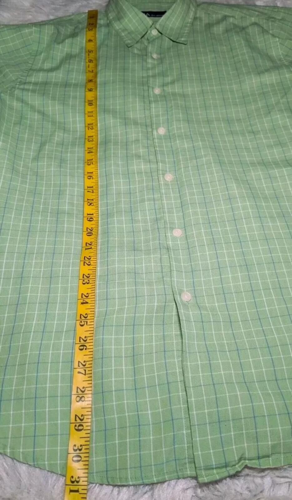 John Ashford Men's Size Large Green Blue PLAID Button Shirt Long Sleeve Size US L / EU 52-54 / 3 - 2 Thumbnail