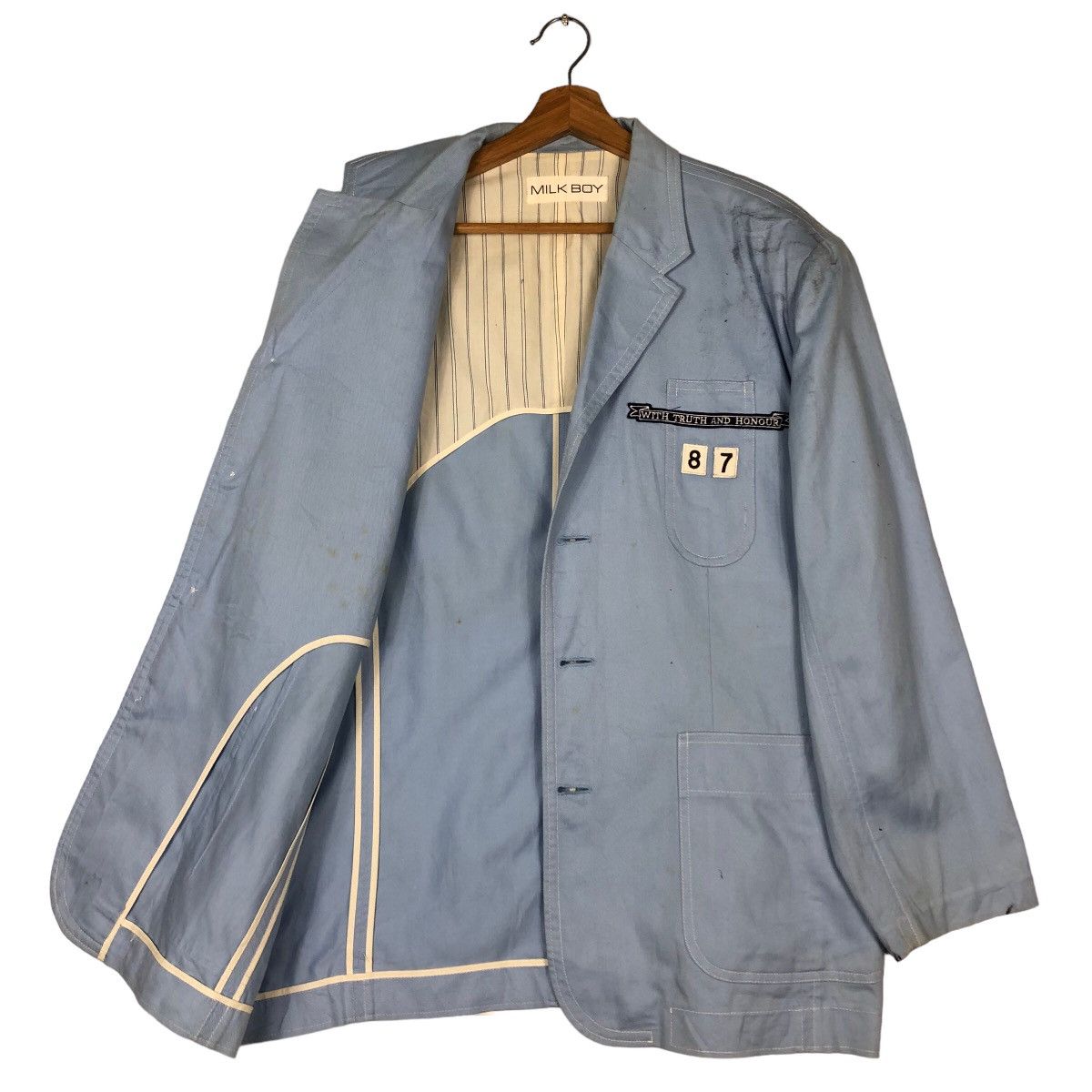 Japanese Brand 🔥Milk Boy Chore Work Jacket Big Logo Skate Style Streetwear Size US M / EU 48-50 / 2 - 11 Thumbnail
