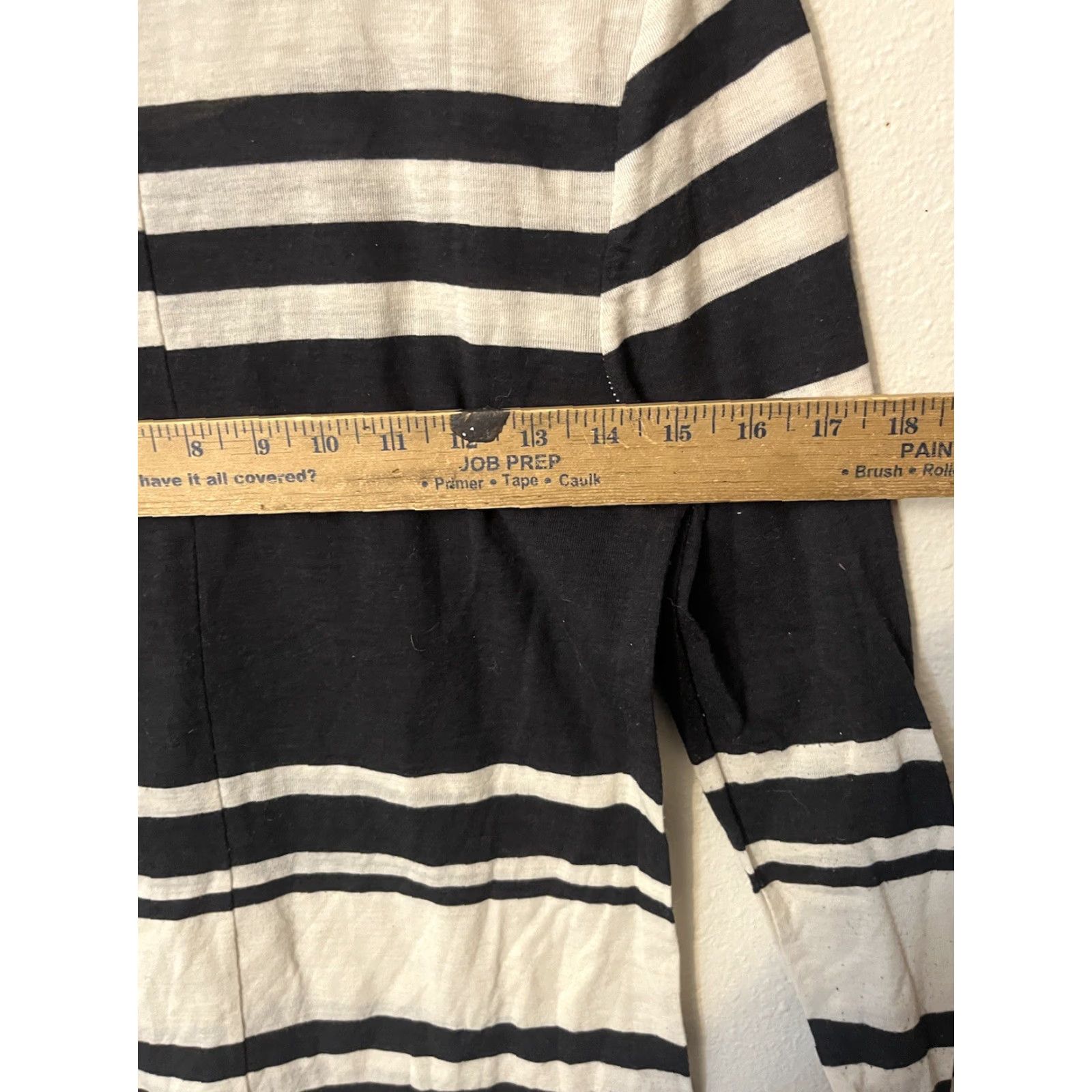 Old Navy Old Navy Women's Medium Black White Striped Long Raglan Sleeved Top Size M / US 6-8 / IT 42-44 - 5 Thumbnail