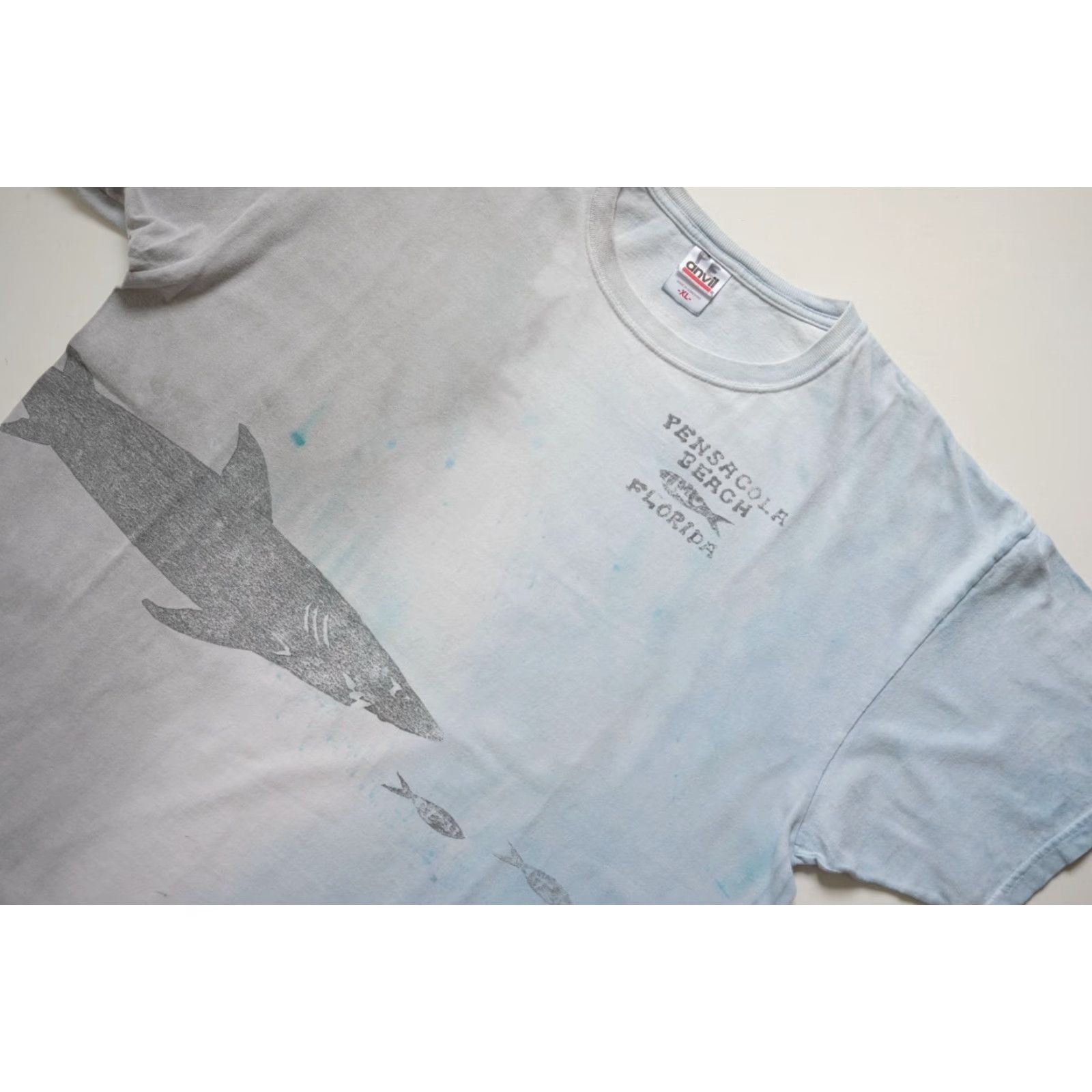 Anvil VINTAGE 90s SHARK ALL OVER PRINT SEA WATER GRAPHIC TIE DYE SHIRT XL Men Shirt Graphic 90s Florida Ocean Blue Cotton Anvil Size US XL / EU 56 / 4 - 5 Thumbnail
