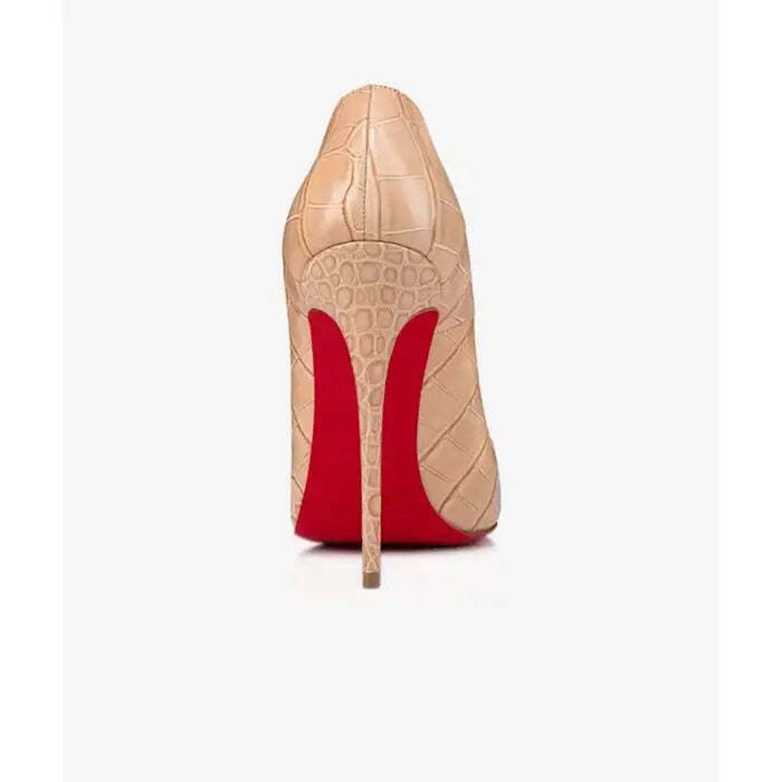 Christian Louboutin So Kate 120 Nougat Nude Calf Ali Croc Pointed Heel Pump 40 Size US 10 / IT 40 - 10 Thumbnail