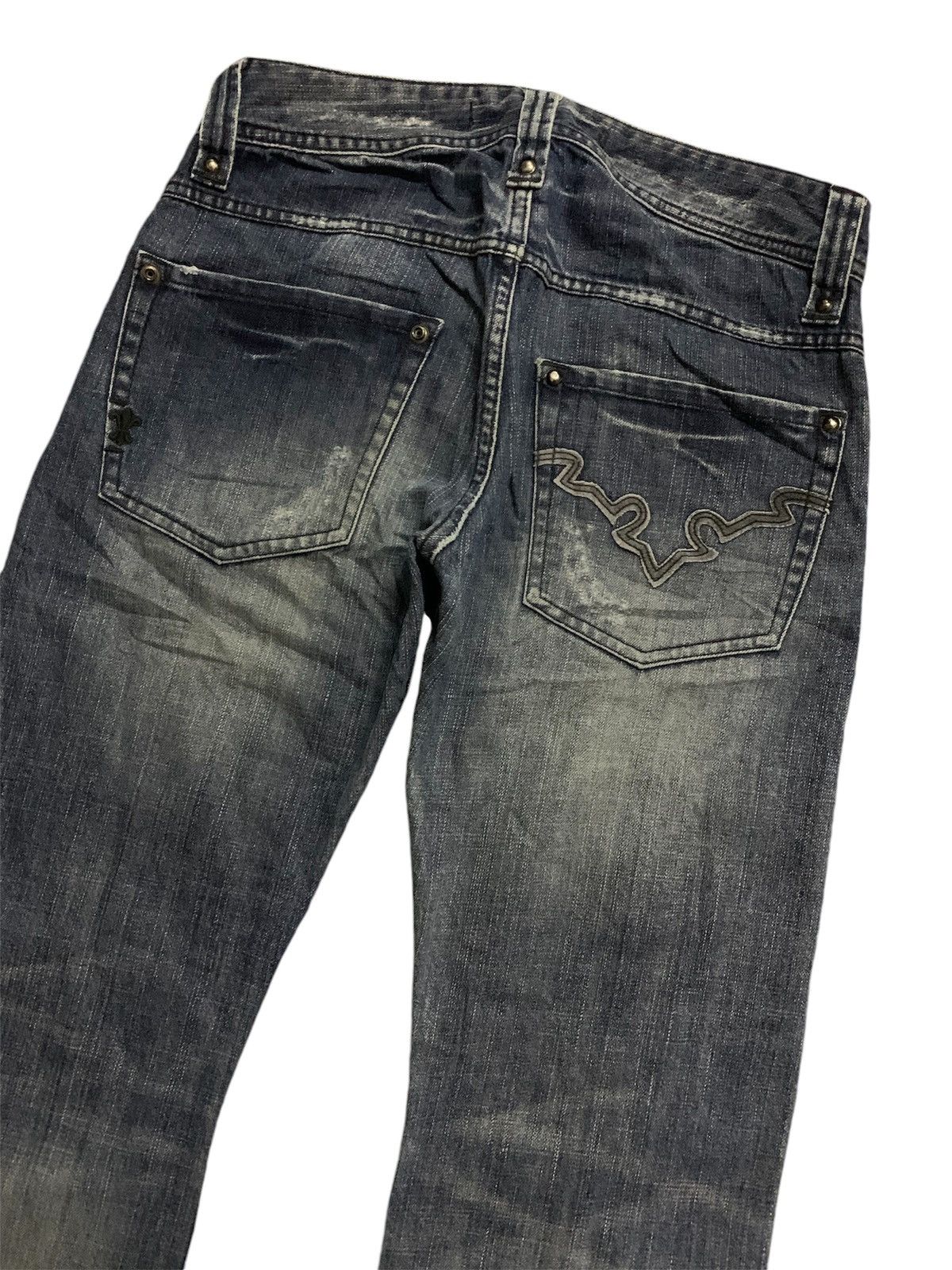 Le Grande Bleu (L.G.B.) 💥Vtg Japanese designer Cook Jeans Distressed Denim Size US 30 / EU 46 - 4 Thumbnail