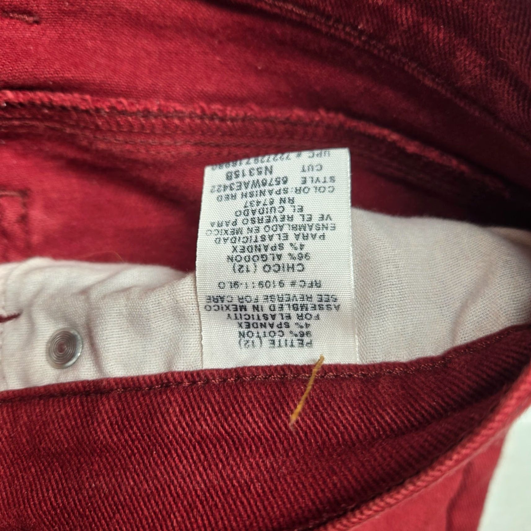 Faded Glory Faded Glory Pants Women 12P Red Corduroy High Rise Stretch Straight Leg Petites Size 34" / US 12 / IT 48 - 4 Thumbnail