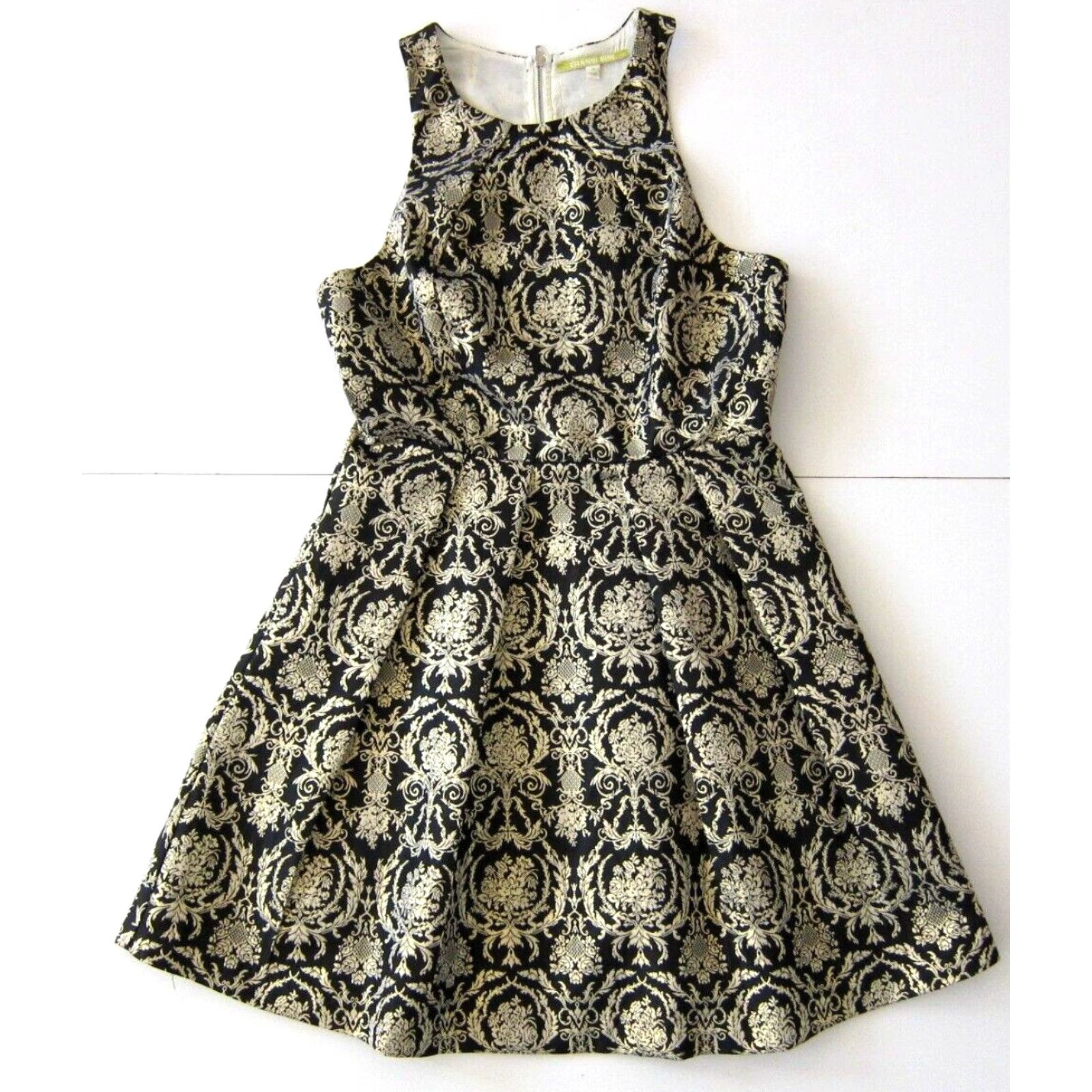 Vintage VINTAGE Gianni Bini Black Gold Paisley Floral Pleated Sleeveless Empire Prom Dress Small Size S / US 4 / IT 40 - 2 Thumbnail