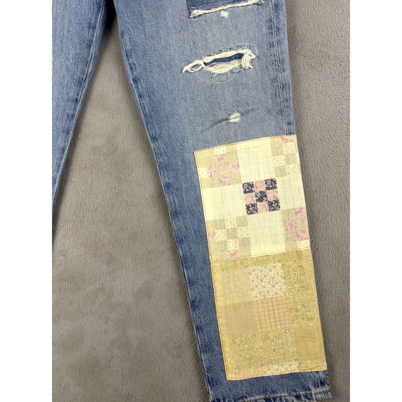 Polo Ralph Lauren Polo Ralph Lauren Jeans Women’s 27 Blue Denim Patchwork Avery Boyfriend Regular Inseam 26 Women Mens Size 27" / US 4 / IT 40 - 3 Thumbnail