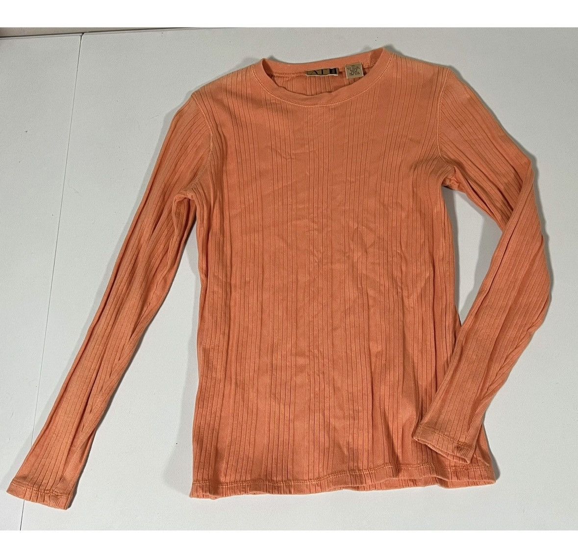 Ann Taylor Ann Taylor Orange Long Sleeve Crewneck T-Shirt Top Tee XS 🧡✨ Size XS / US 0-2 / IT 36-38 - 2 Thumbnail