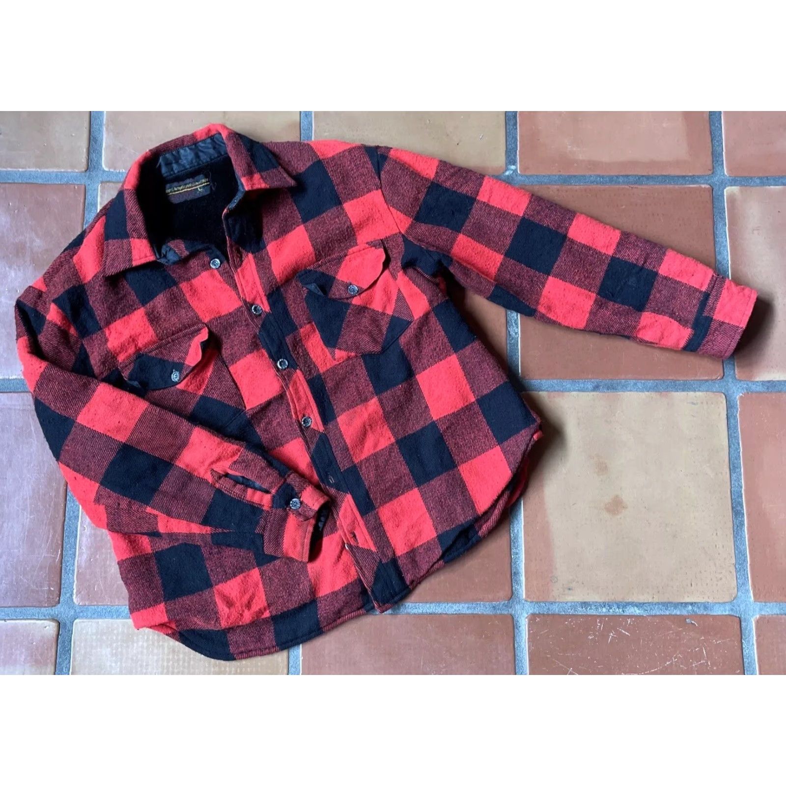 Vintage VINTAGE Montgomery Ward Mens L Button Up Red Buffalo Plaid Lined Jacket VTG Shirt 1980s Mens Size US L / EU 52-54 / 3 - 2 Thumbnail