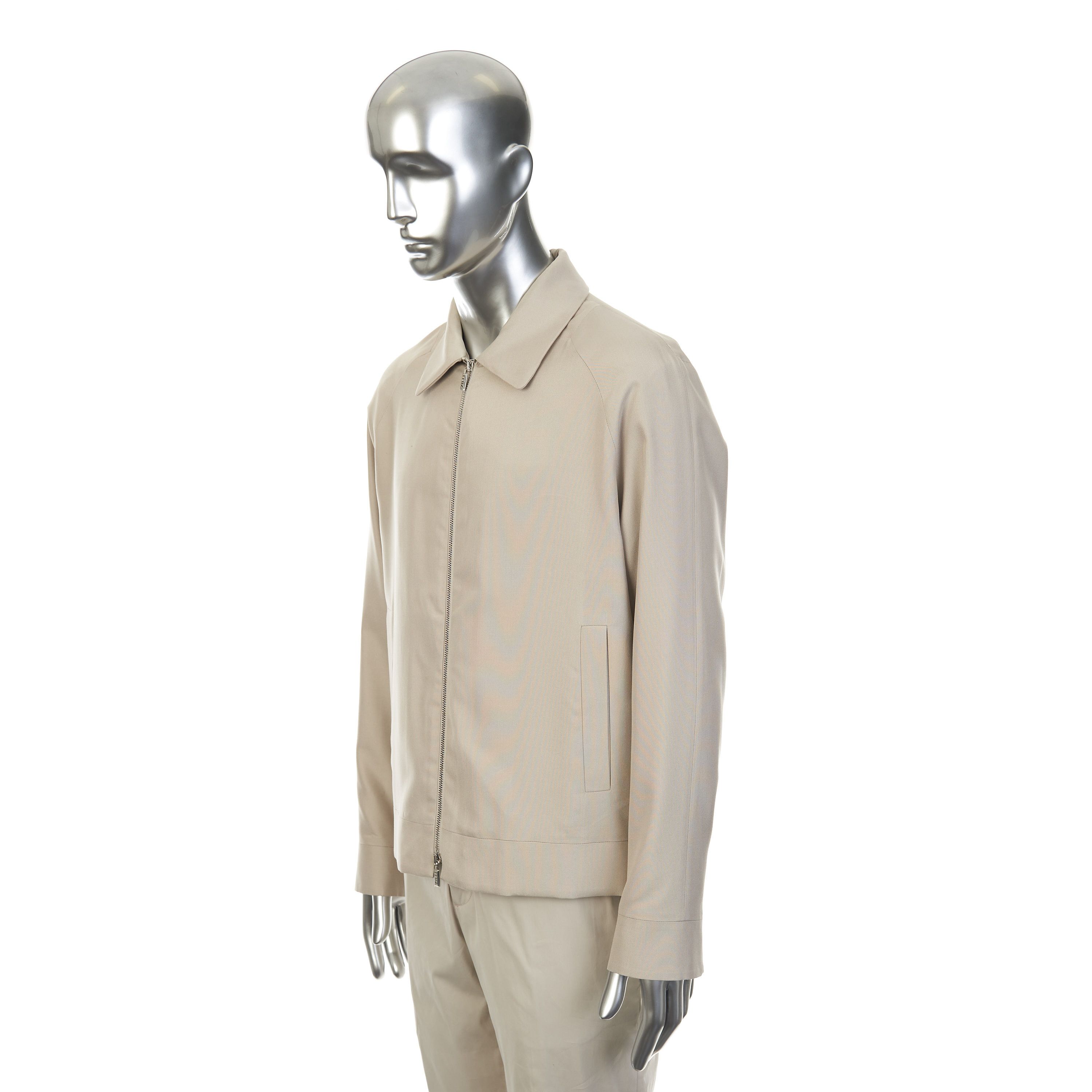 Zilli Blond Silk Bomber Jacket with Woven Leather Collar Size US M / EU 48-50 / 2 - 3 Thumbnail