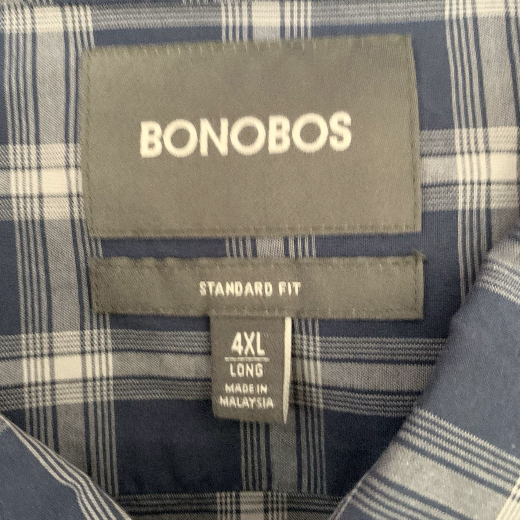 Bonobos Bonobos Shirt Mens 4XL Long Sleeve Button-Down Lightweight Cotton Plaid Blue Casual 4X Big & Tall Mens Size US XXL / EU 58 / 5 - 2 Thumbnail