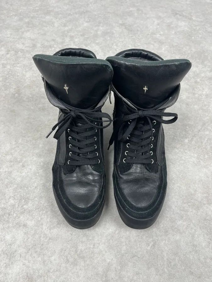 Vintage Cesare Paciotti Black Leather Zip Ankle Boots Size US 8 / IT 38 - 2 Thumbnail