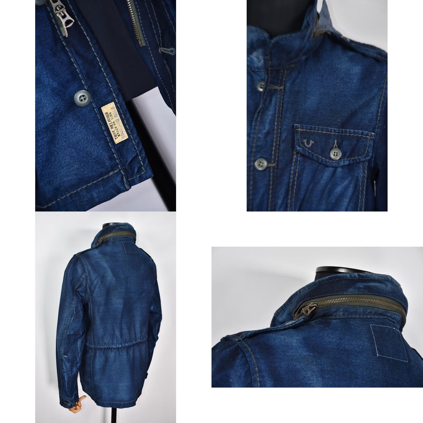 True Religion True Religion Military Jacket Denim Jacket Mens M Blue 100% Genuine Very Good Size M Chest 56cm Length 74cm Length Sleeve 69cm Shoulders 45cm Mens Size US M / EU 48-50 / 2 - 8 Thumbnail
