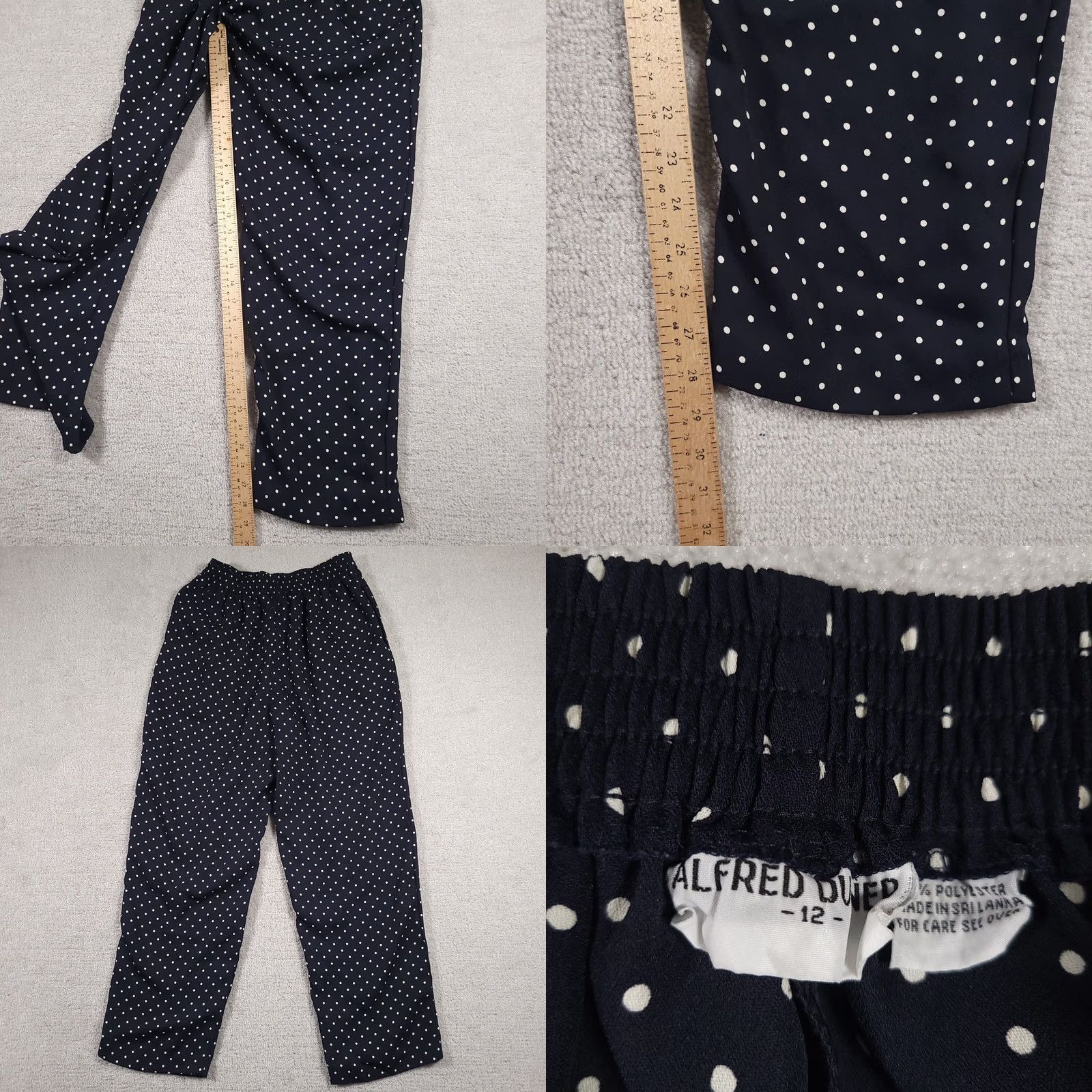 Vintage VINTAGE Alfred Dunner Pants Womens 12 Navy Blue Polka Dot Print Straight Leg Pull On Slim? (clarity) Size 34" / US 12 / IT 48 - 8 Thumbnail