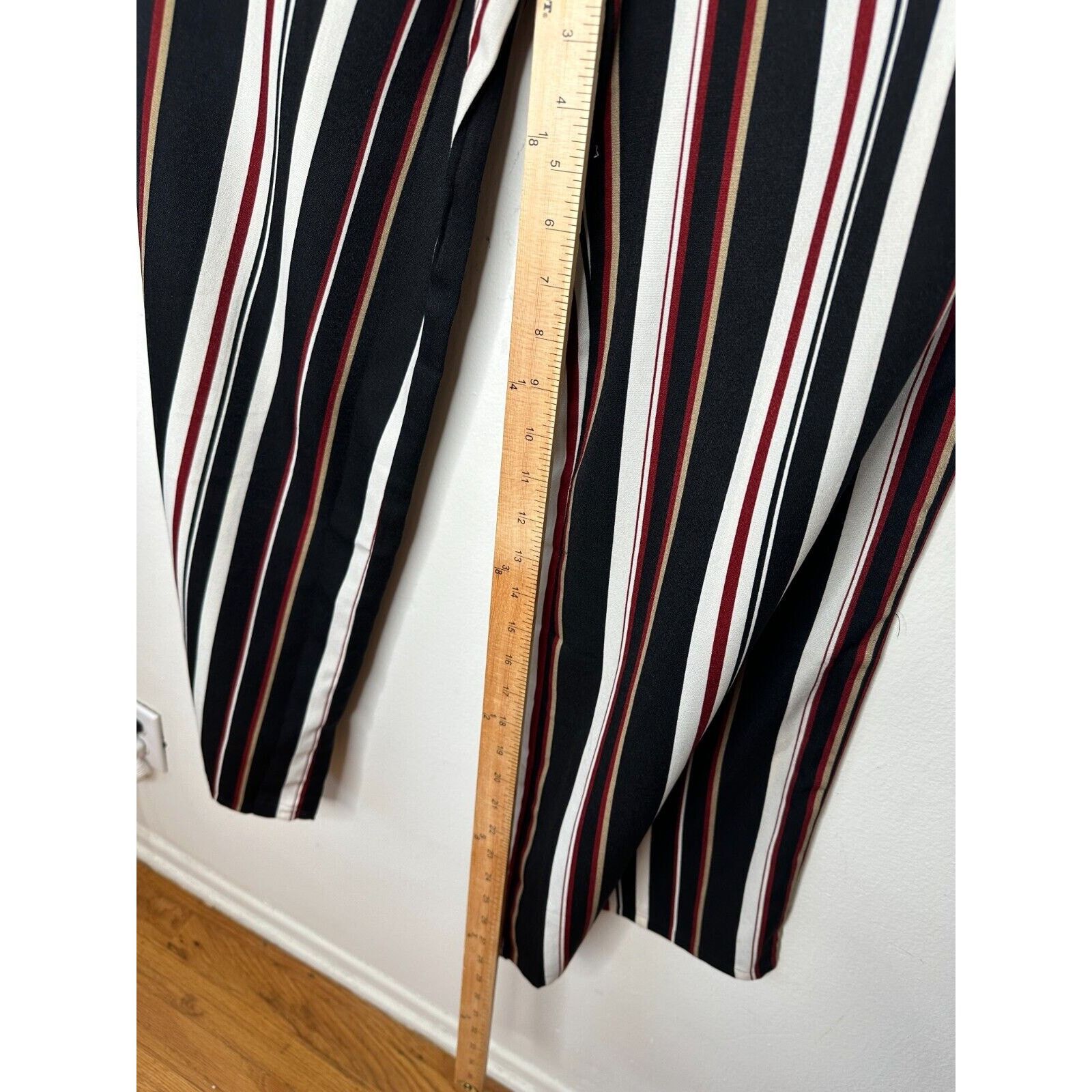 Other About Us Lenny Stripe Pants Flare Trousers Back Zip Pockets Size 36" / US 14 / IT 50 - 12 Thumbnail