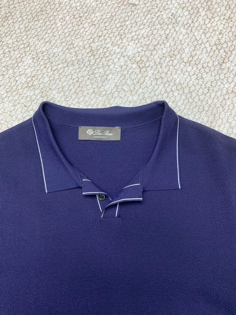 Loro Piana LORO PIANA Dark blue white dotted detail linen cotton shor Size US S / EU 44-46 / 1 - 8 Thumbnail