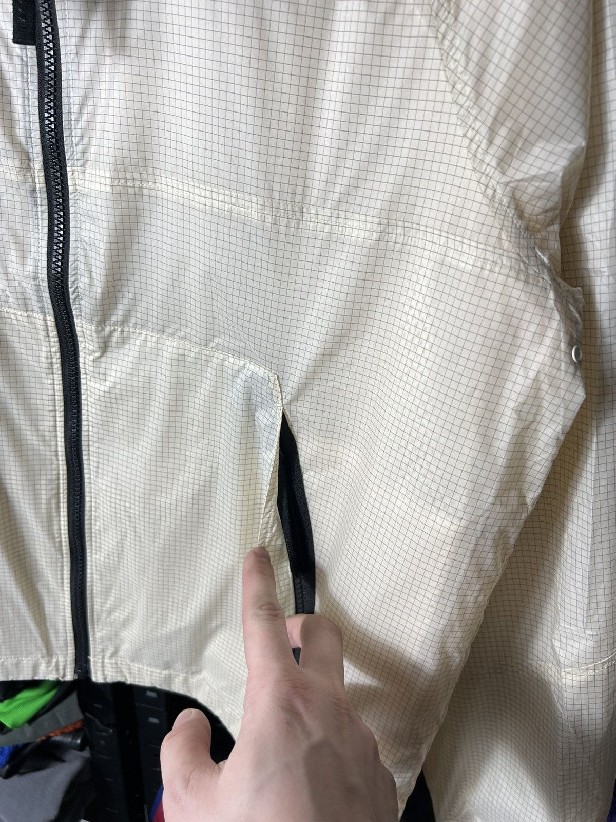 Lacoste 🧥 Lacoste Lightweight Windbreaker Jacket – Cream Grid Size M Size US M / EU 48-50 / 2 - 14 Thumbnail