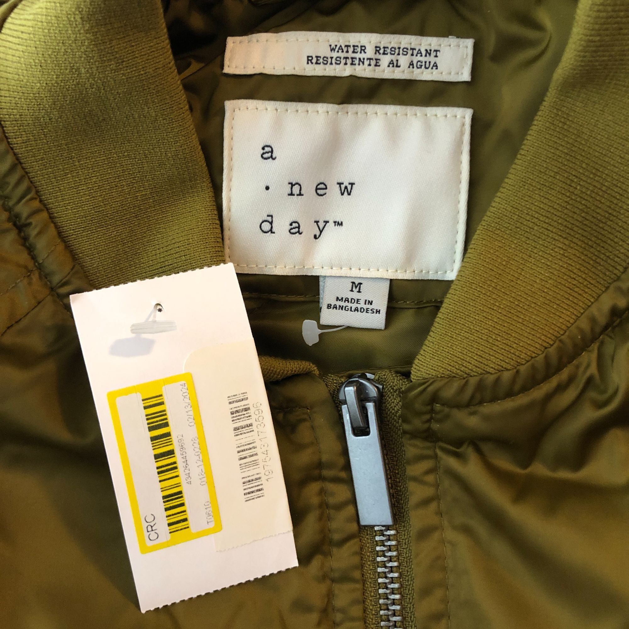 Other A New Day Womens Olive Green Water Resistant Bomber Jacket S Size M / US 6-8 / IT 42-44 - 4 Thumbnail