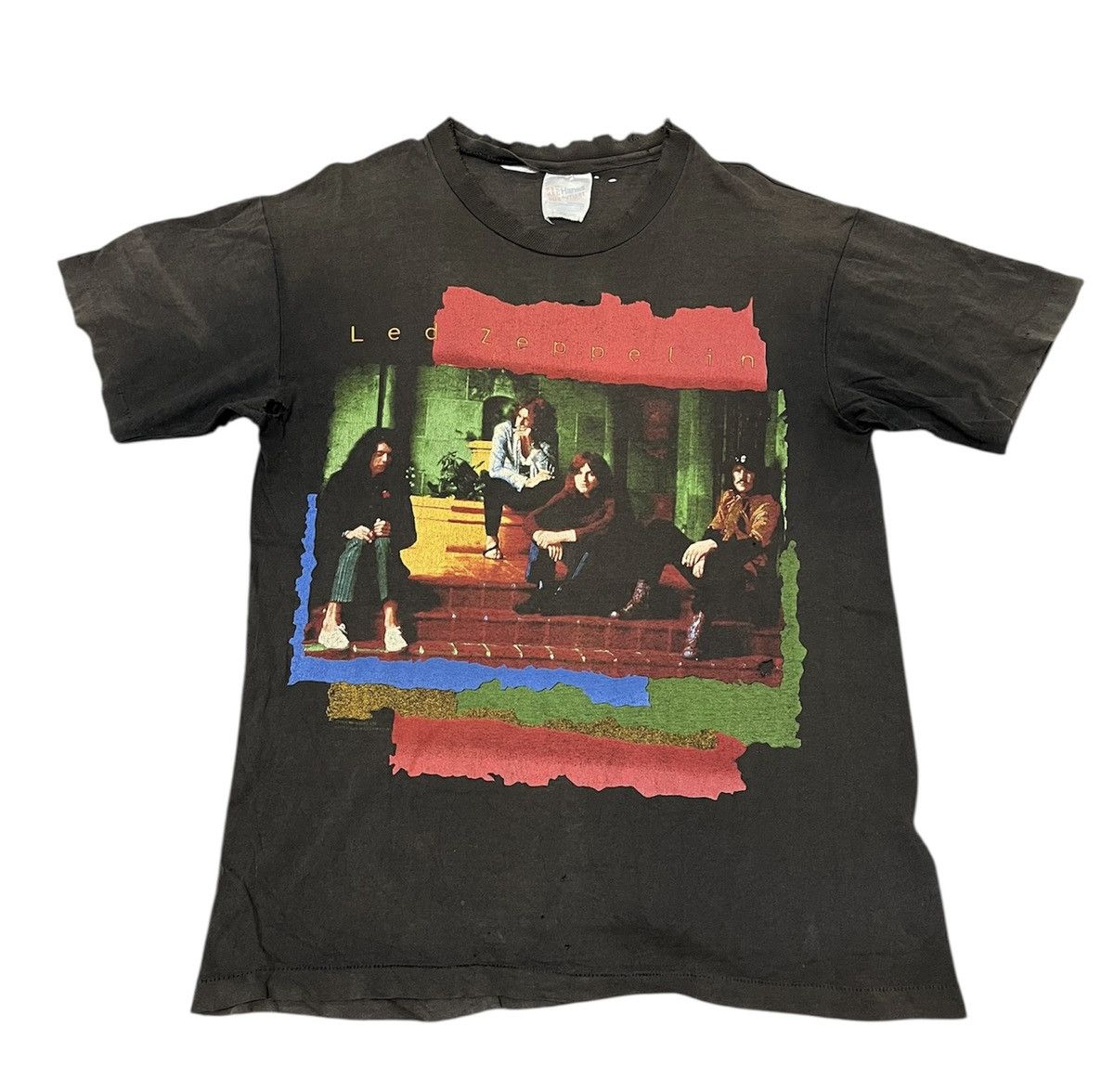 Vintage Vintage 90s Led Zeppelin Sun Faded Distressed Thrashed Tee Size US M / EU 48-50 / 2 - 1 Thumbnail