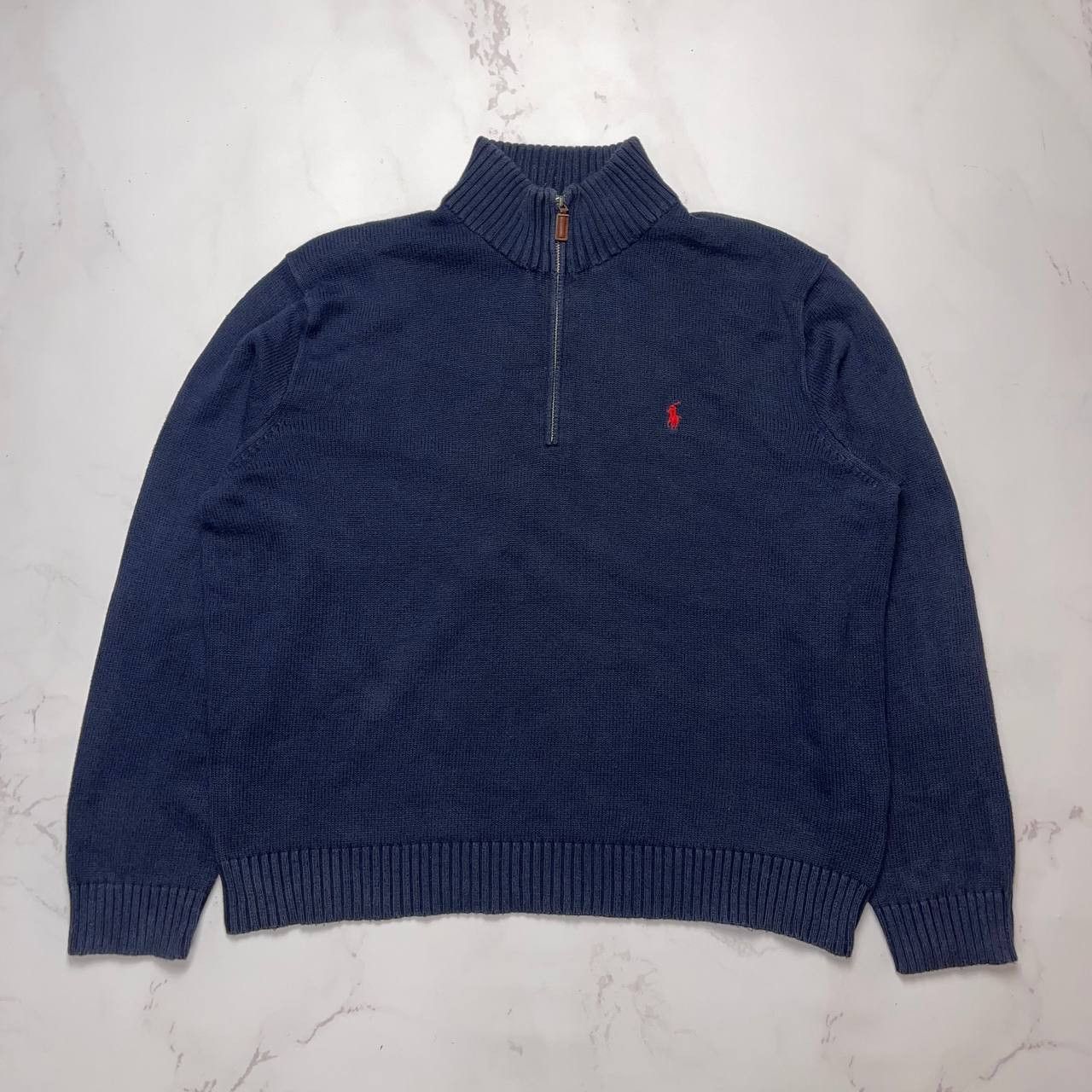 Polo Ralph Lauren Polo Ralph Lauren Vintage Sweater Blue Zip knitwear Size US XL / EU 56 / 4 - 1 Thumbnail