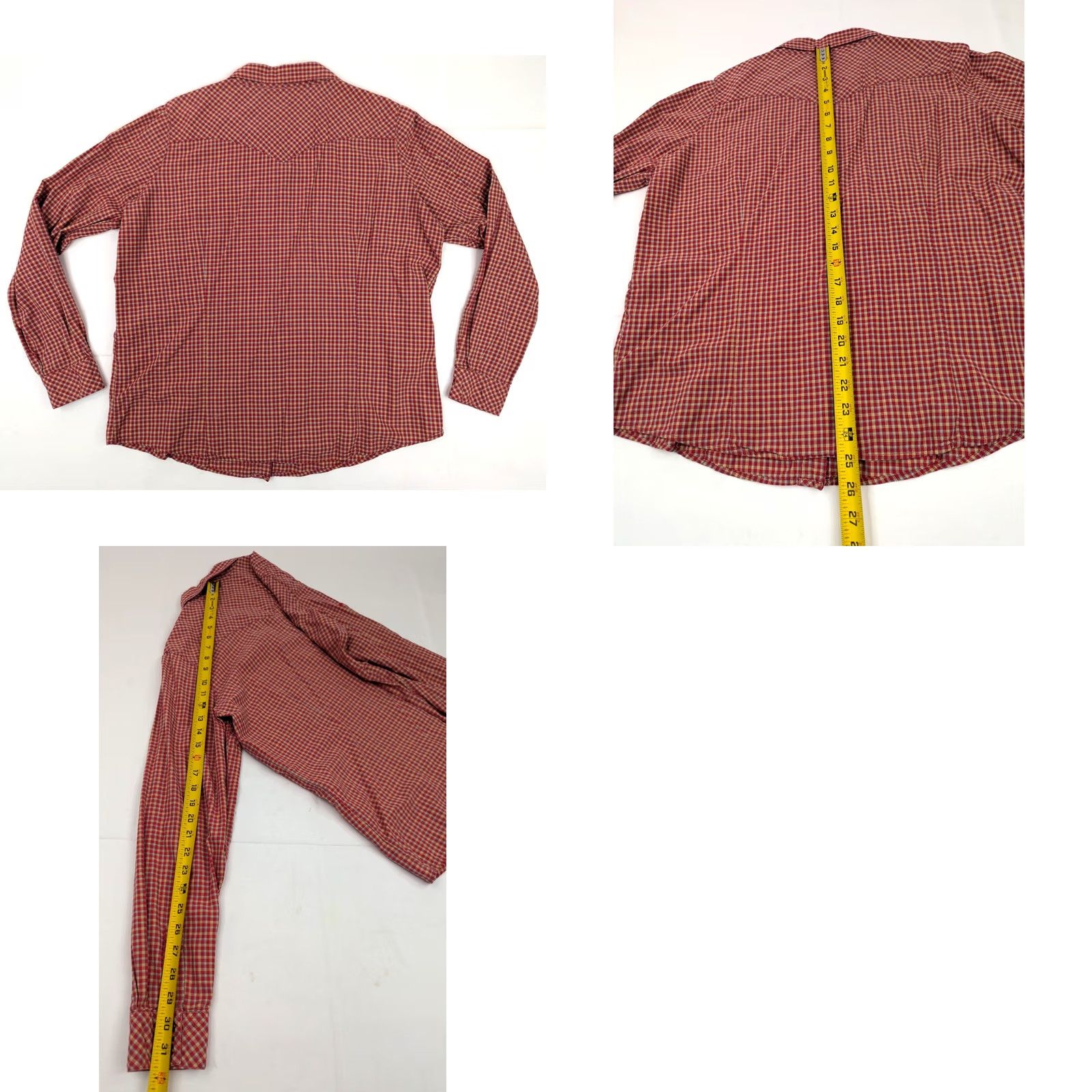 Wrangler Vtg Wrangler Blues Western Brushpopper Pearl Snap Shirt Men XL Red Plaid Cotton Size US XL / EU 56 / 4 - 8 Thumbnail