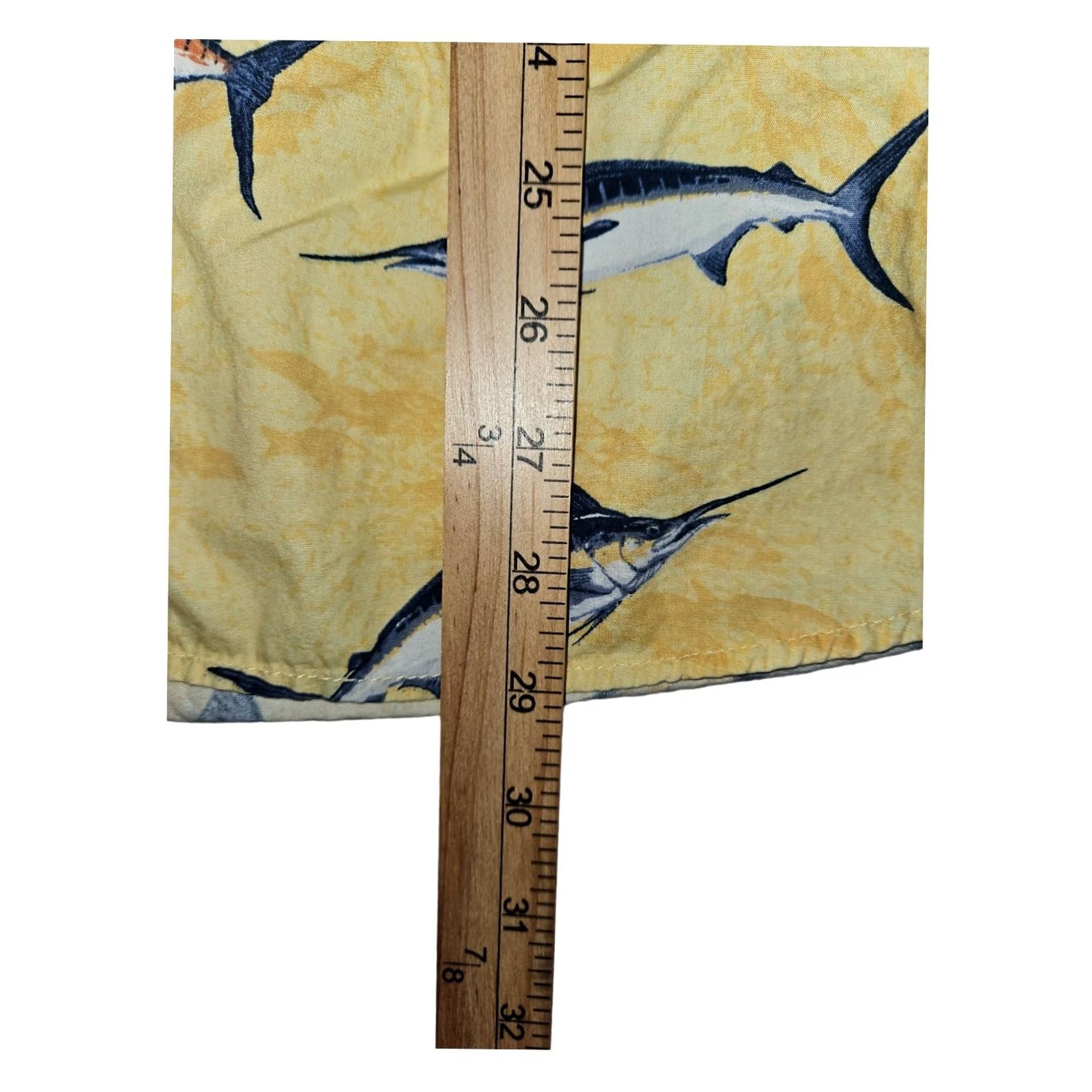 Vintage Columbia Yellow Marlins Fishing Vacation Button Down Short Sleeve Men's XL Size US 36 / EU 52 - 4 Thumbnail