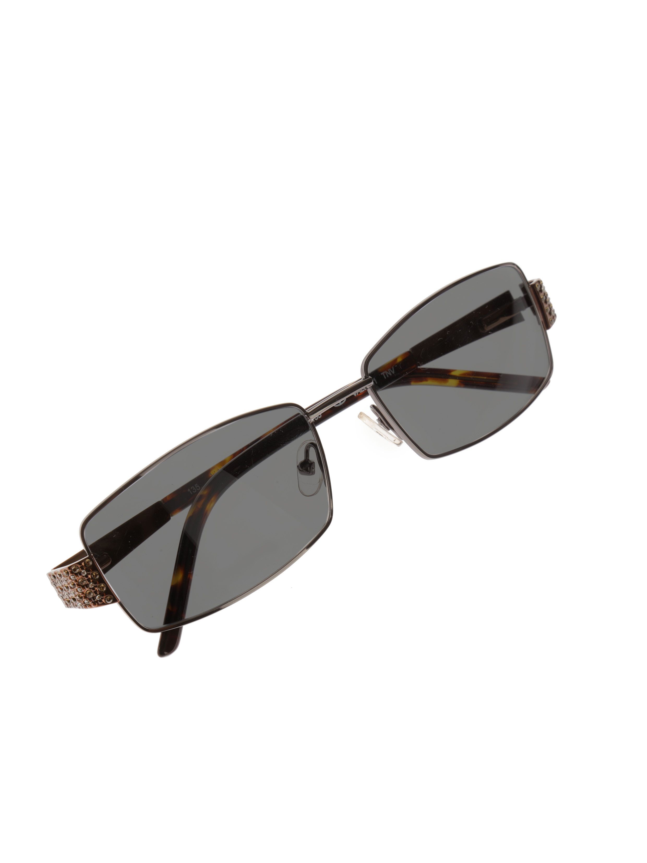 Valentino Valentino '90s Crystal Rectangular Frame Sunglasses Black Size ONE SIZE - 2 Thumbnail