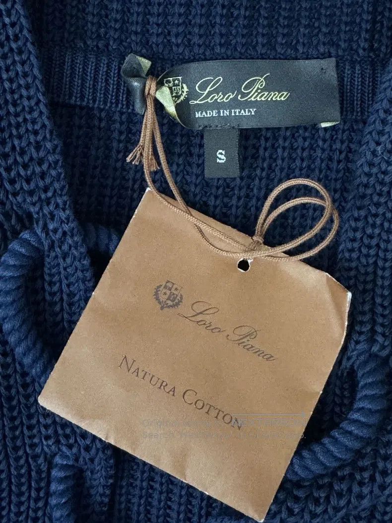 Loro Piana Loro Piana Women's Navy Blue Hooded Knitted Top Size S / US 4 / IT 40 - 5 Thumbnail