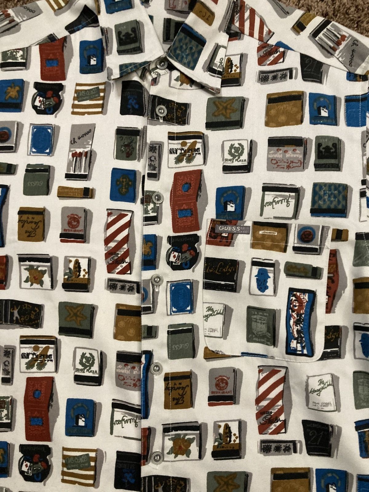 Designer × Guess × Vintage Vintage Guess by Georges Marciano Button Down Matchbox Shirt Size US S / EU 44-46 / 1 - 6 Thumbnail