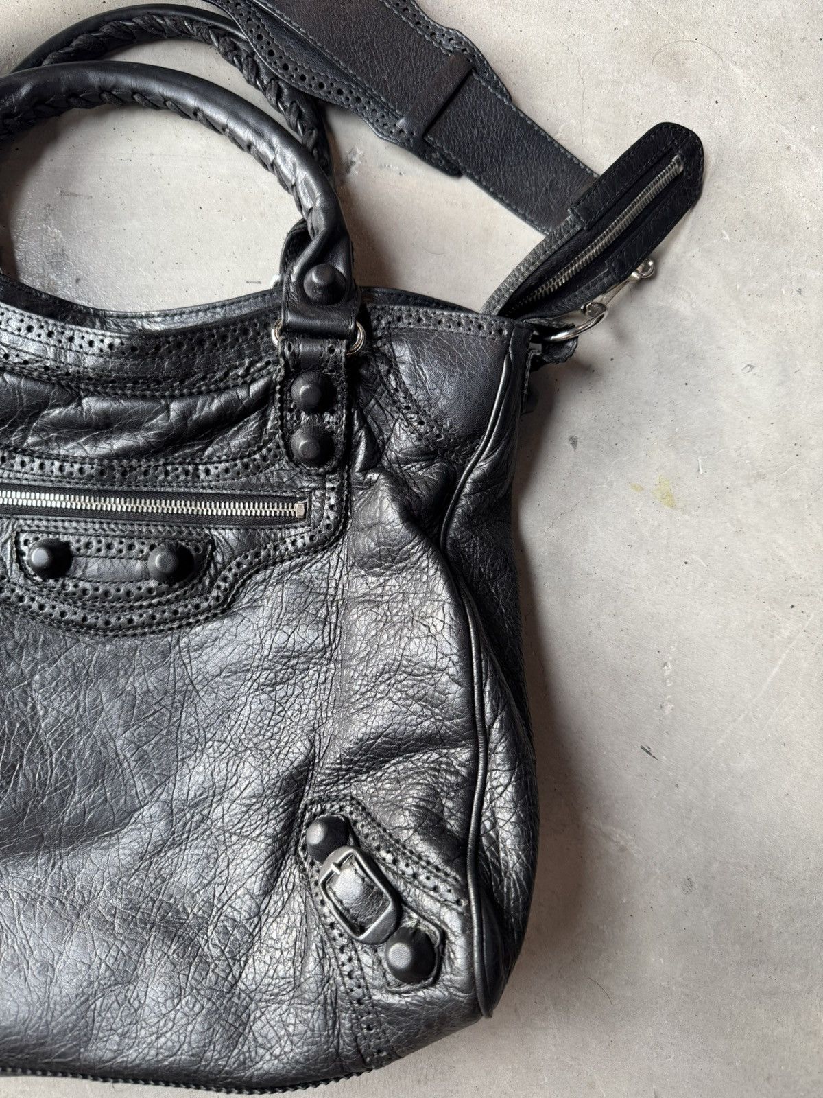 Balenciaga Balenciaga Black Leather Brogues GCH Midday Tote Size ONE SIZE - 6 Thumbnail
