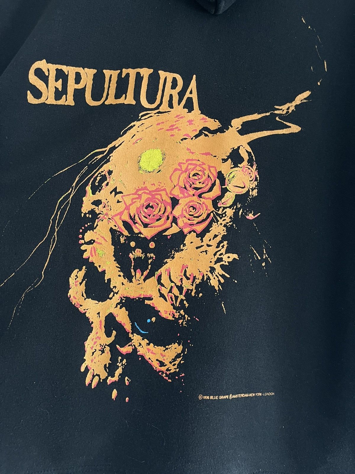 Band Tees Vintage 1990 Sepultura Beneath the Remain Hoodie Blue Grape Size US L / EU 52-54 / 3 - 4 Thumbnail