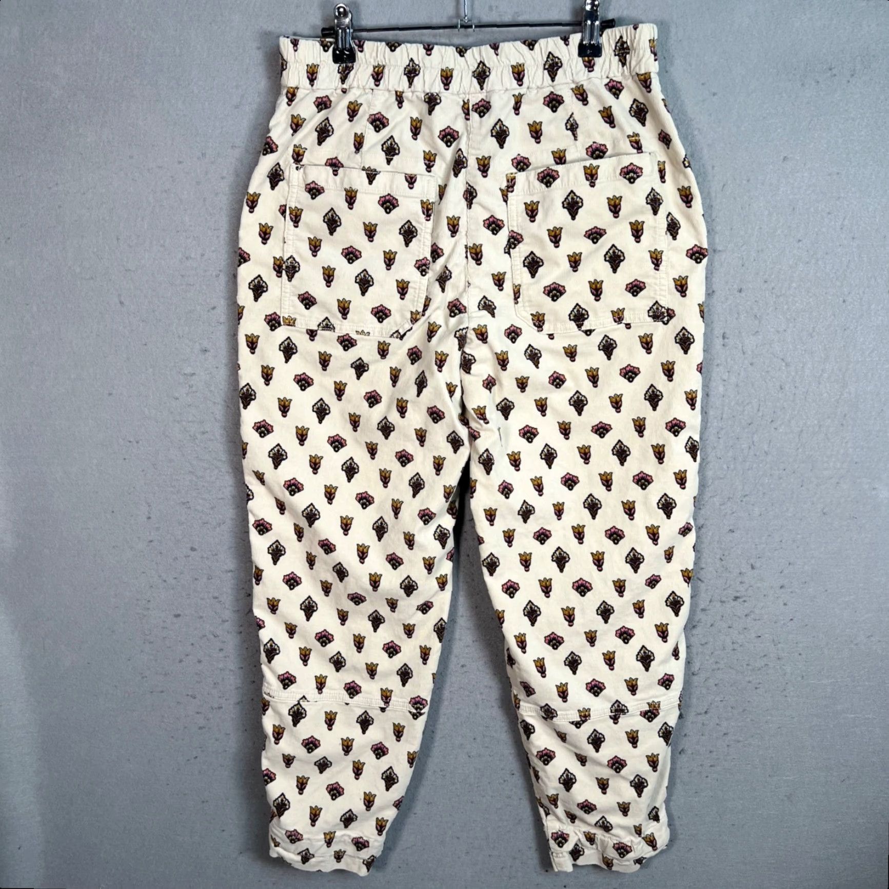 Anthropologie Anthropologie Women's Floral Corduroy Pants Size 6 High Rise Tapered Ankle Ivory Casual Size 28" / US 6 / IT 42 - 2 Thumbnail