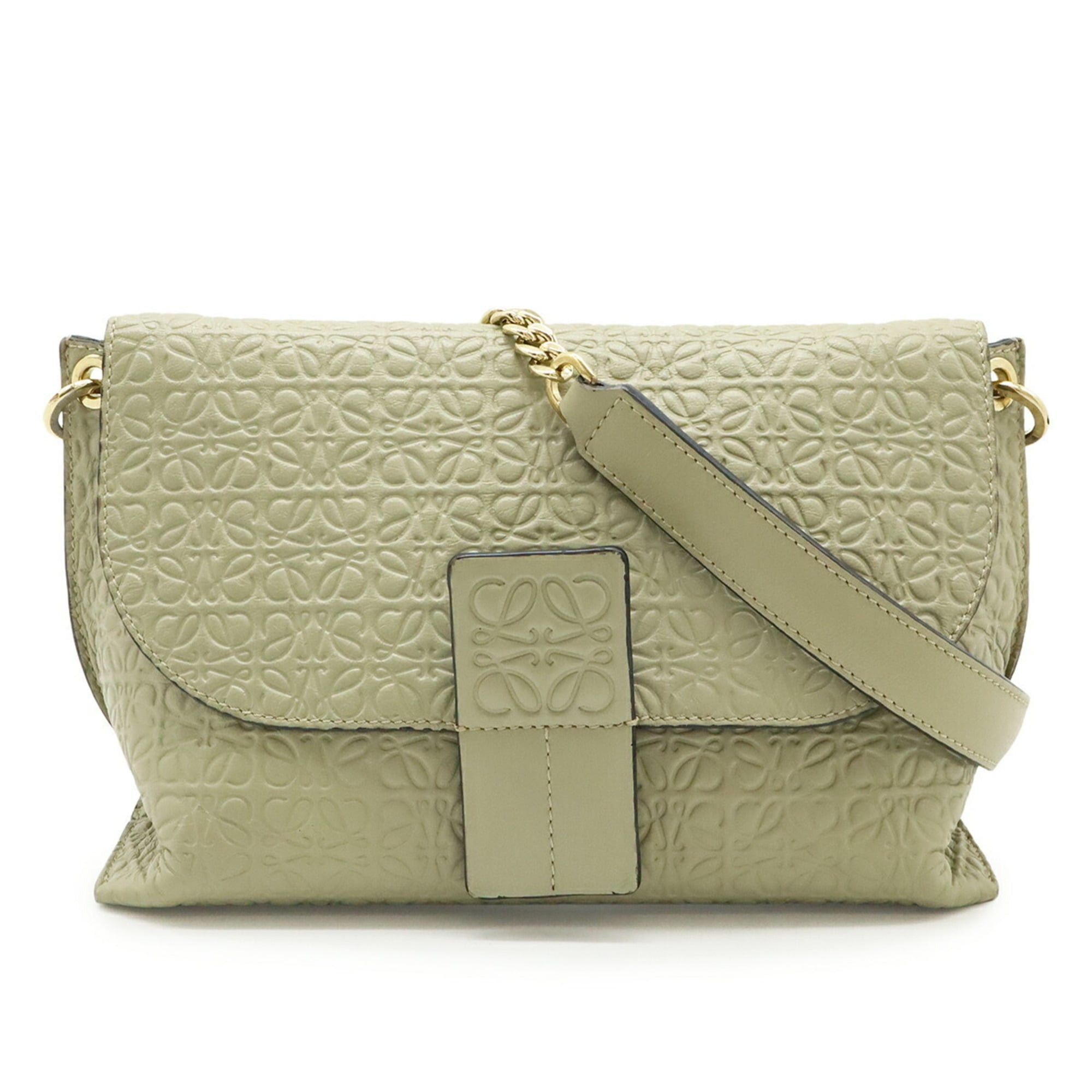 Loewe LOEWE Repeat Anagram Avenue Chain Shoulder Bag, Leather, Sand Beige, 310.89.N49 Size ONE SIZE - 1 Thumbnail