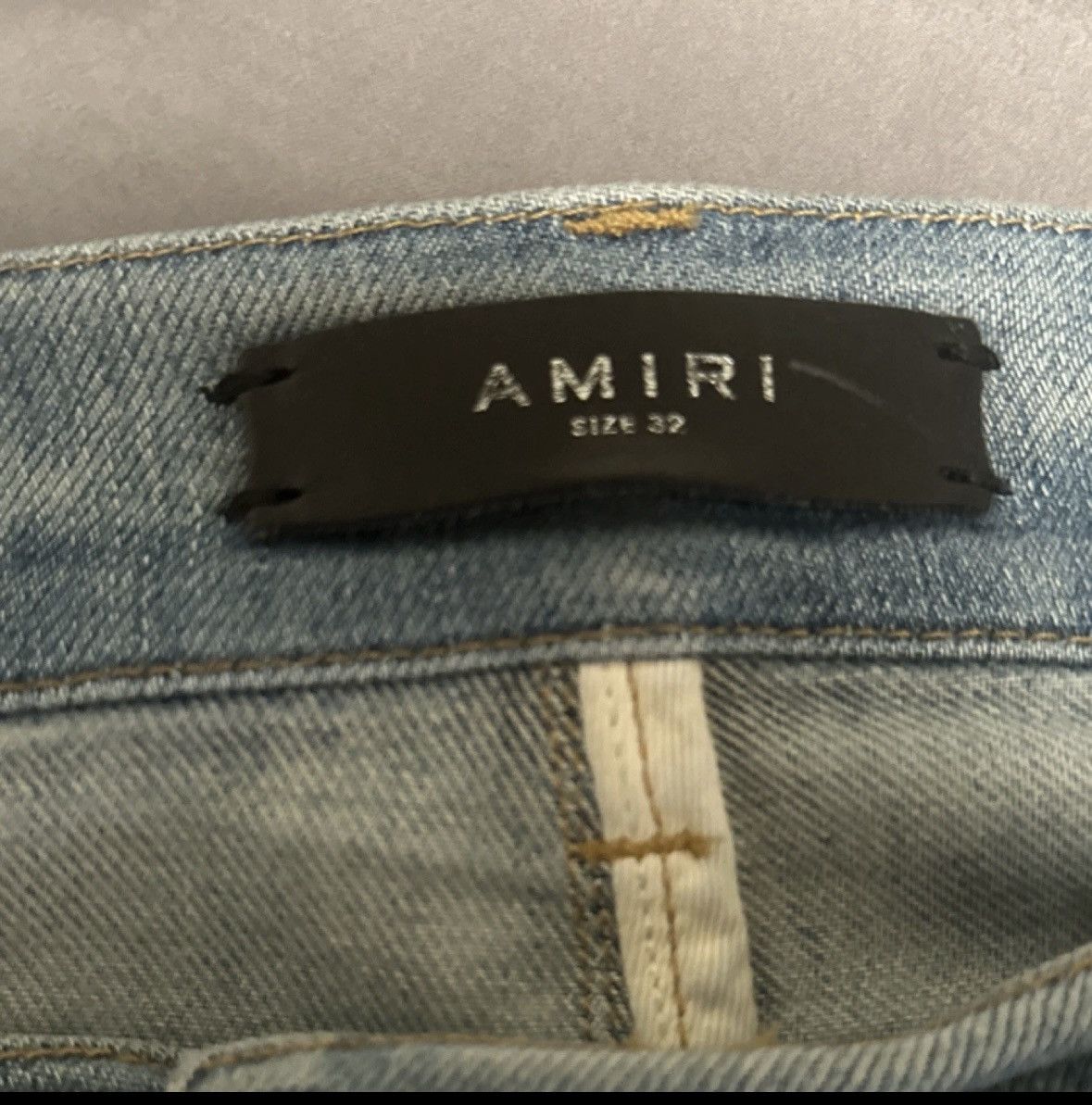 Amiri Cherub Jeans distressed light blue denim