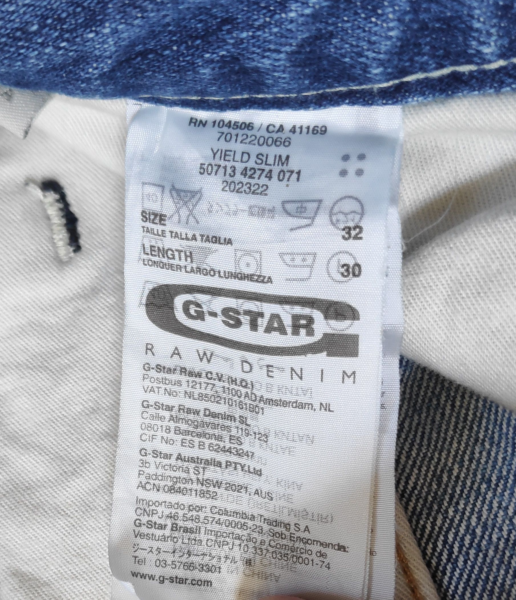 G-Star G-Star Raw Yield Slim Denim Jeans Size US 32 / EU 48 - 9 Thumbnail