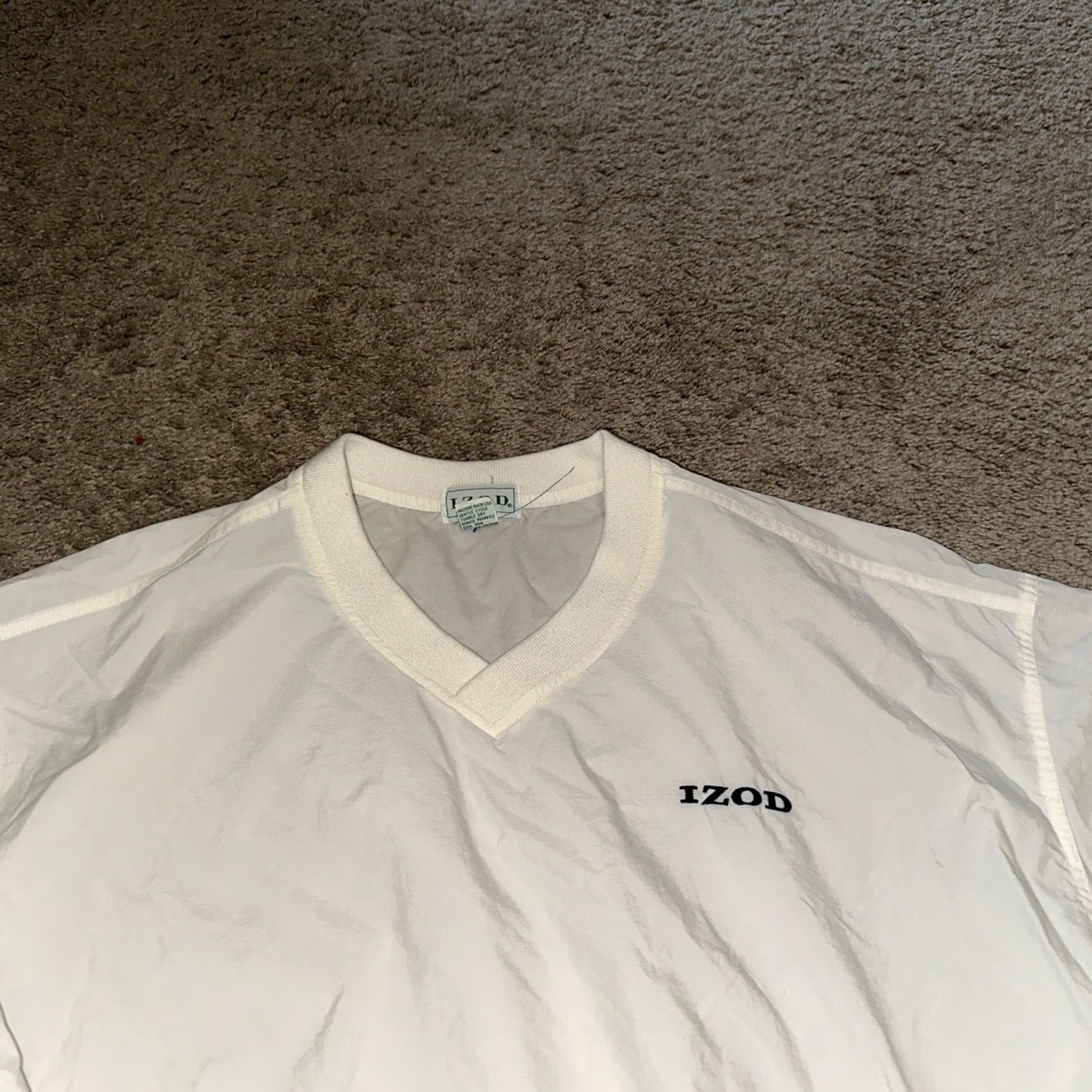 Izod VINTAGE Izod Sweatshirt Mens Large Windbreaker Embroidered Logo 90s White Size US L / EU 52-54 / 3 - 2 Thumbnail