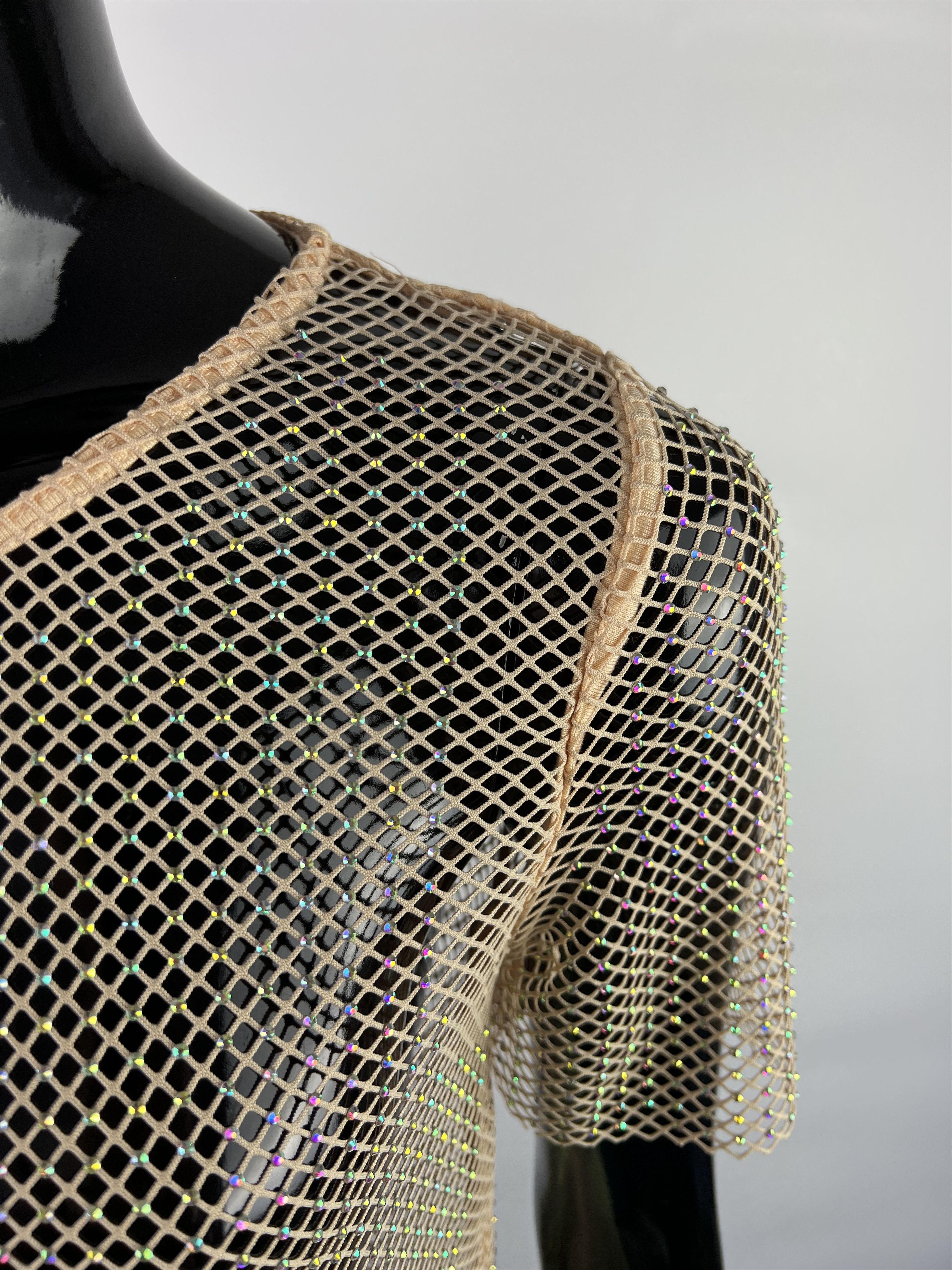 Other Sunday in Brooklyn Rhinestones Mesh Fishnet T Shirt Size XS Size XS / US 0-2 / IT 36-38 - 6 Thumbnail