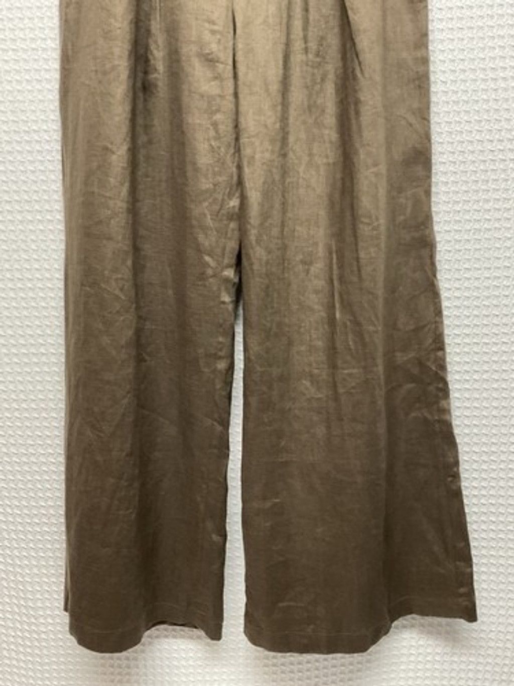 Other Dissh Chocolate Linen Lined Relaxed Wide Leg Pants Women 12 Size 34" / US 12 / IT 48 - 9 Thumbnail